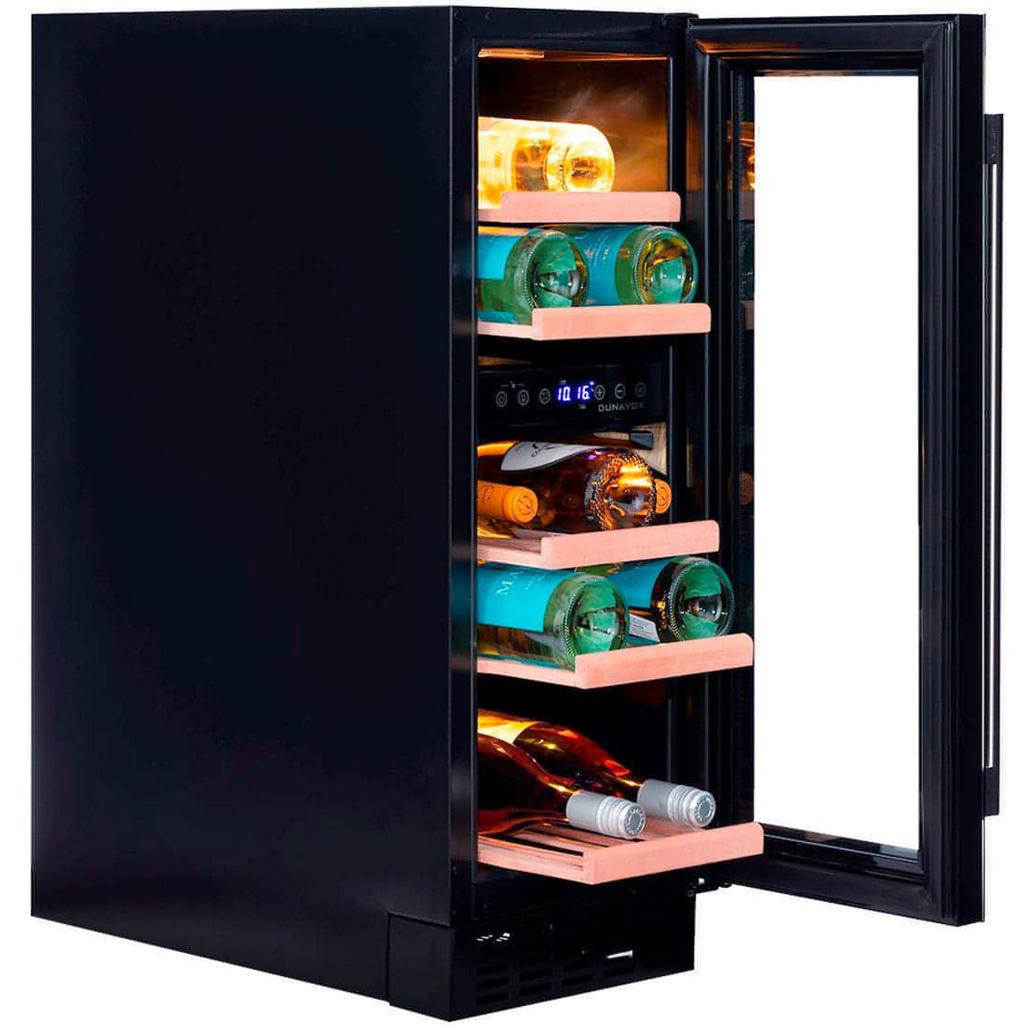 Dunavox FLOW-17 - 300mm Dual Zone - 17 Bottle - Built In / Freestanding Wine Cooler - DAUF-17.58DB