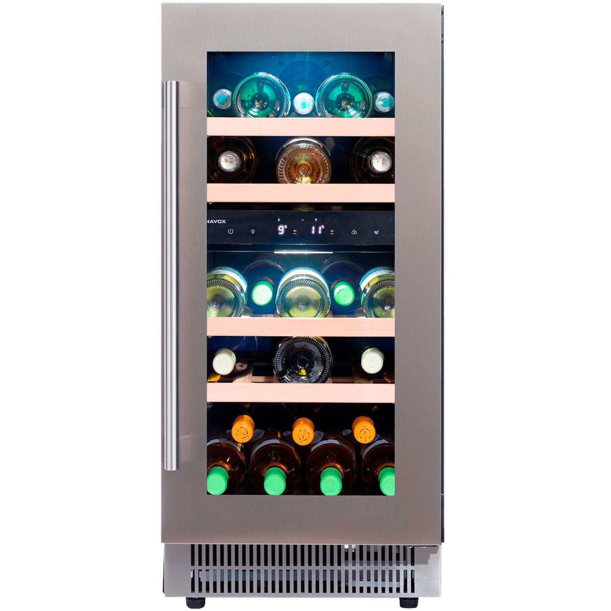 Dunavox FLOW-32D - 400mm Dual Zone - 32 Bottles - Built In - DAUF-32.78DSS - 3 Lighting Options