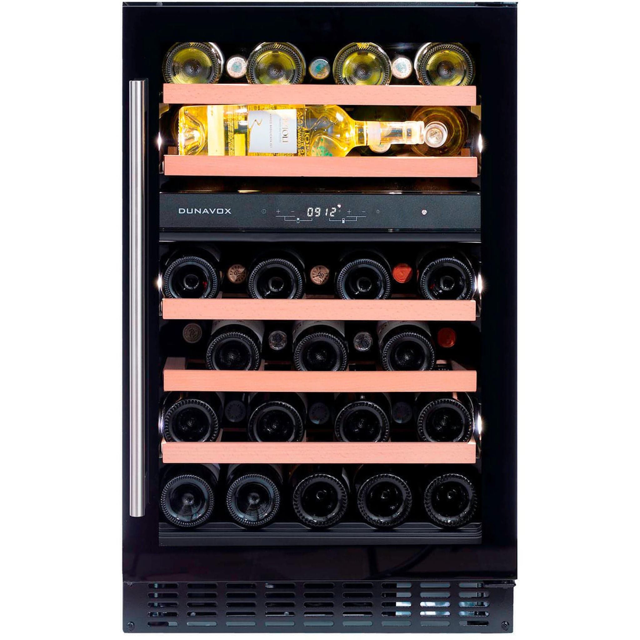 Dunavox FLOW-38 - 500mm Dual Zone - 38 Bottle - Built In Undercounter Wine Cooler - DAUF-38.100DB