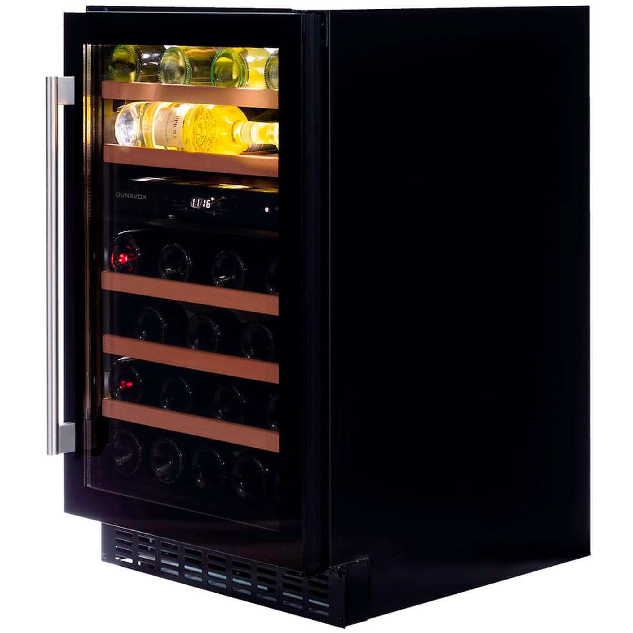 Dunavox FLOW-38 - 500mm Dual Zone - 38 Bottle - Built In Undercounter Wine Cooler - DAUF-38.100DB