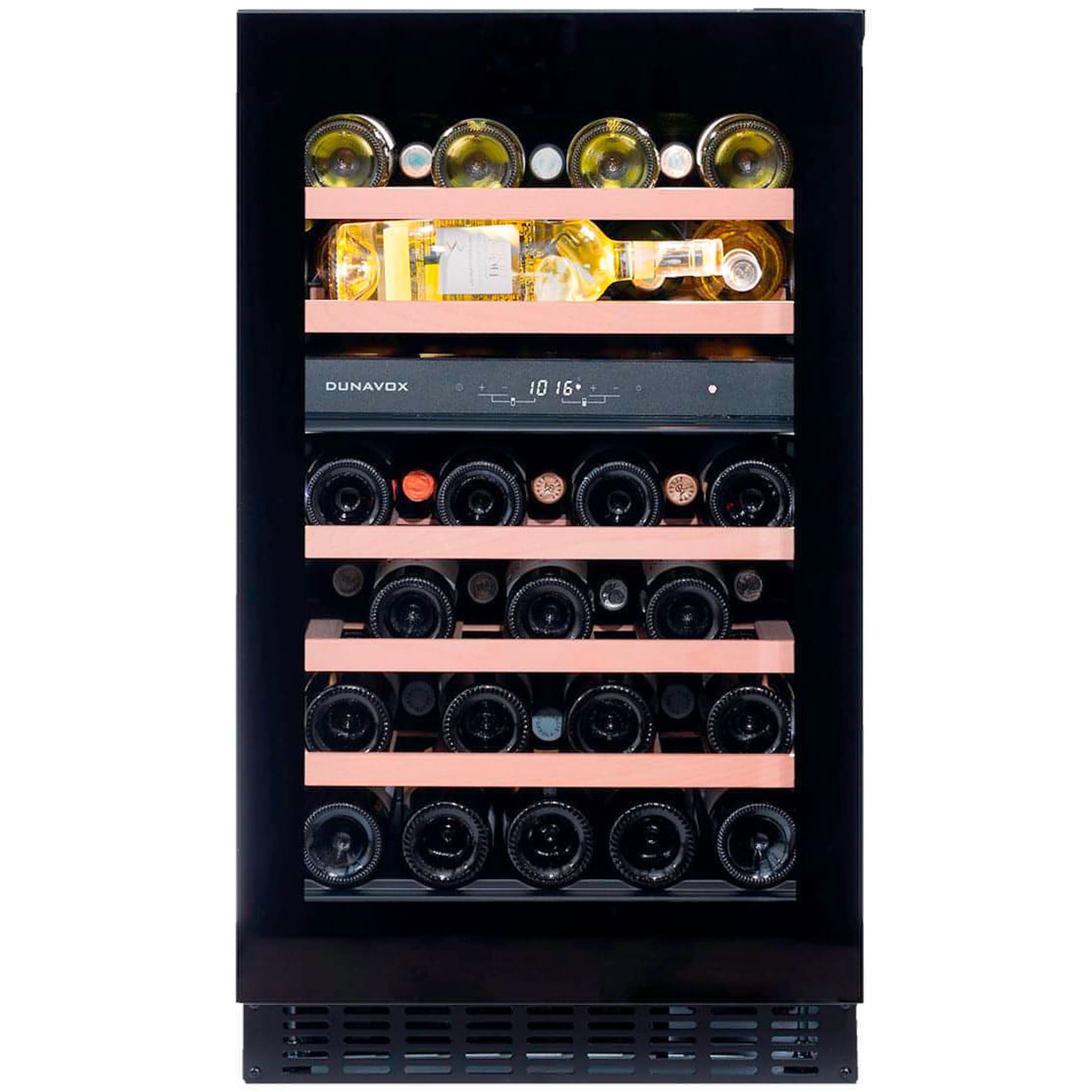 Dunavox Flow-38.TO - 500mm Dual Zone - 38 Bottle - Built In Undercounter Wine Fridge - DAUF-38.100DB.TO 88cm height