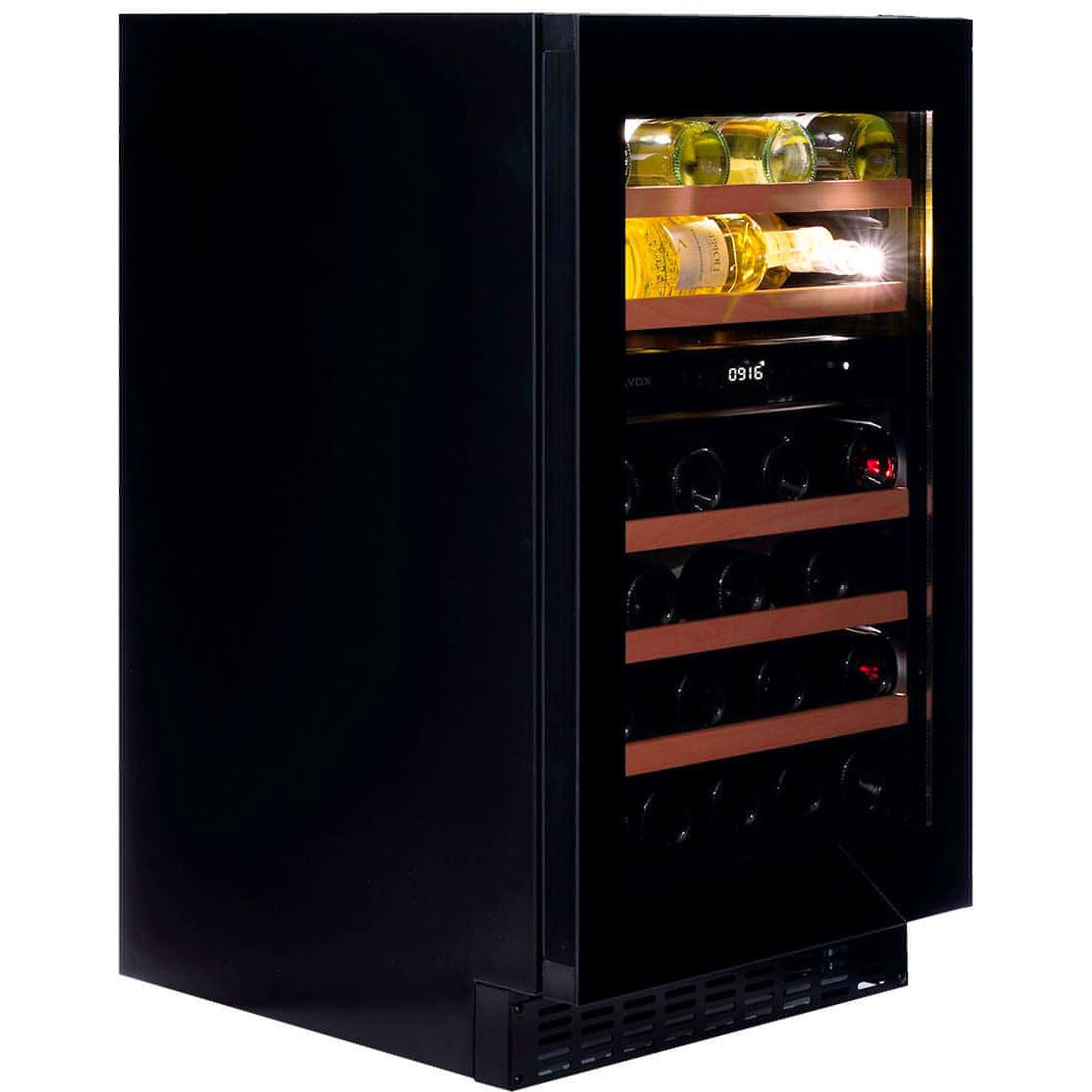 Dunavox FLOW-38 - 500mm Dual Zone - 38 Bottle - Built In Undercounter Wine Cooler - DAUF-38.100DB