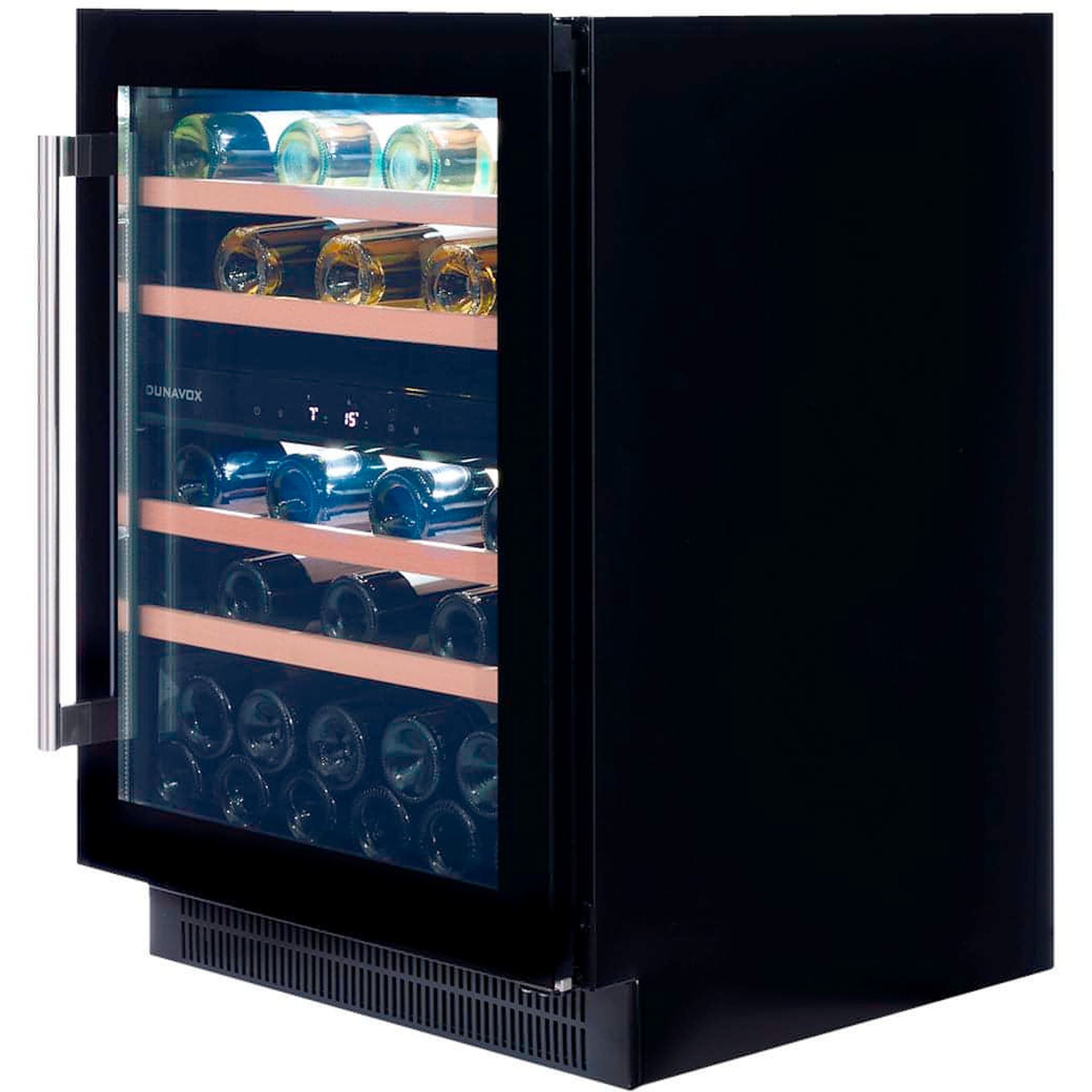 Dunavox FLOW-39 - 600mm Dual Zone - 39 Bottle - Built In Undercounter Wine Fridge - DAUF-39.121DB