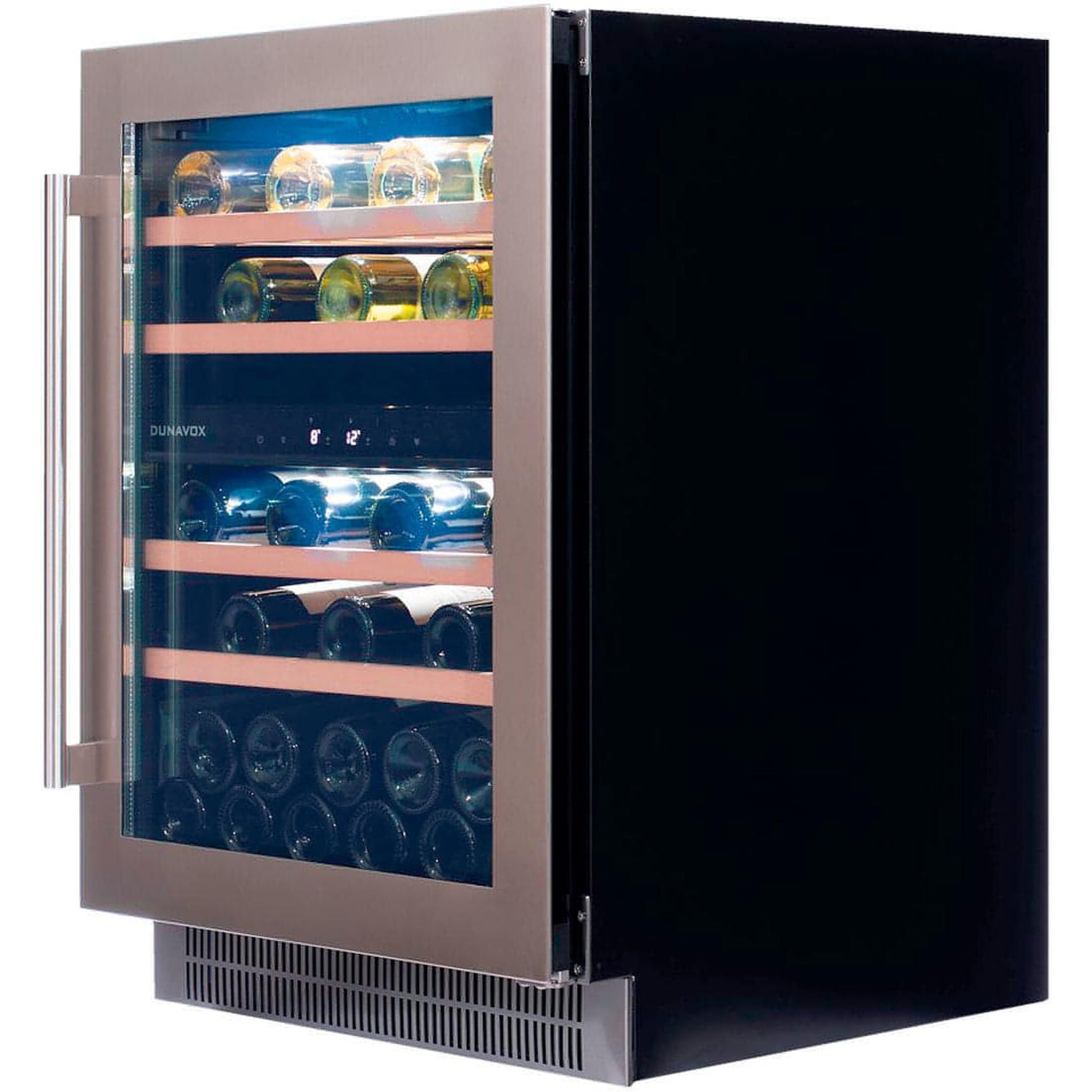 Dunavox FLOW-39 - 600mm Dual Zone - 39 Bottle - Built In Undercounter Wine Fridge - DAUF-39.121DSS