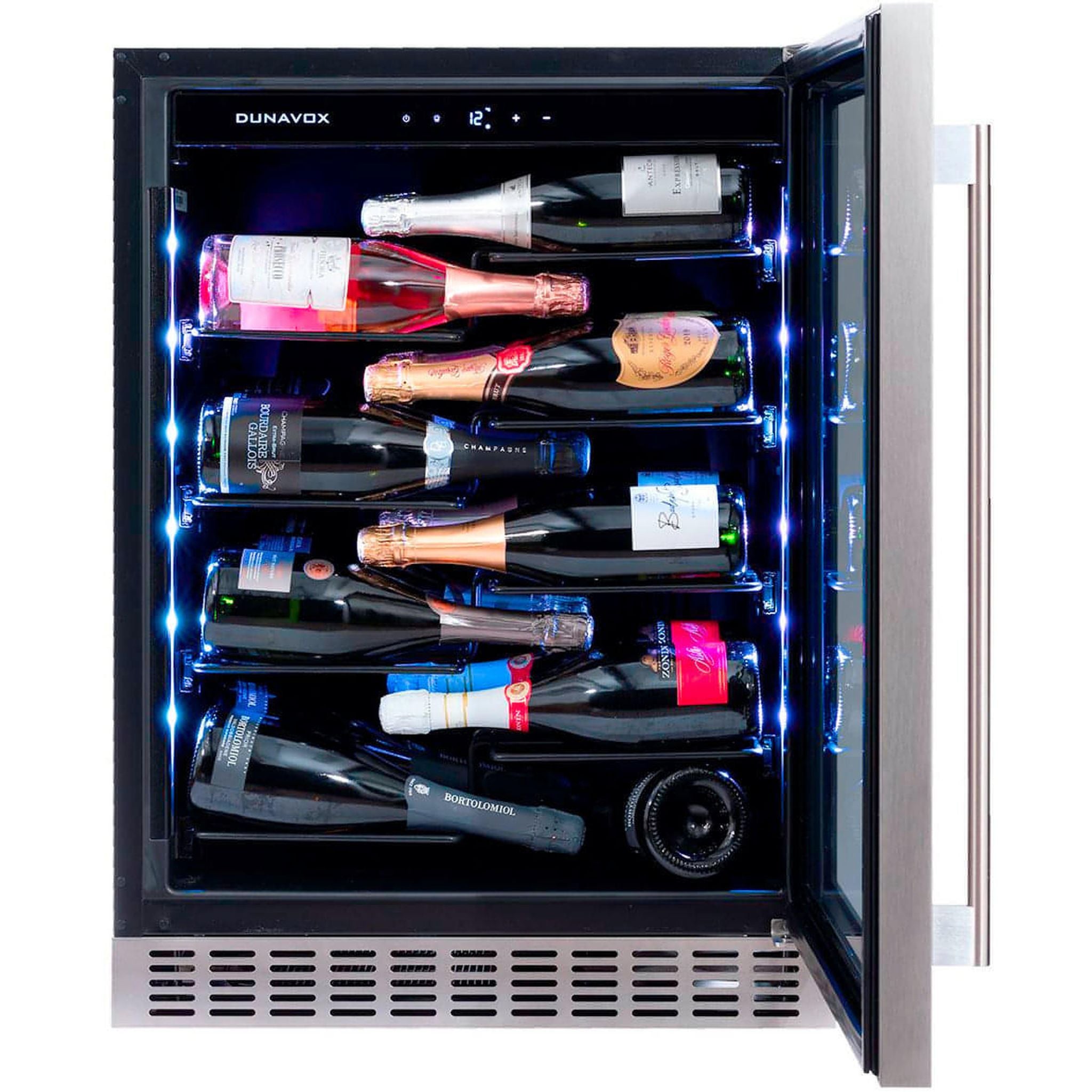 Dunavox FLOW-40 - 600mm - 40 Bottle - Built In Undercounter Wine Fridge - DAUF-40.138SS