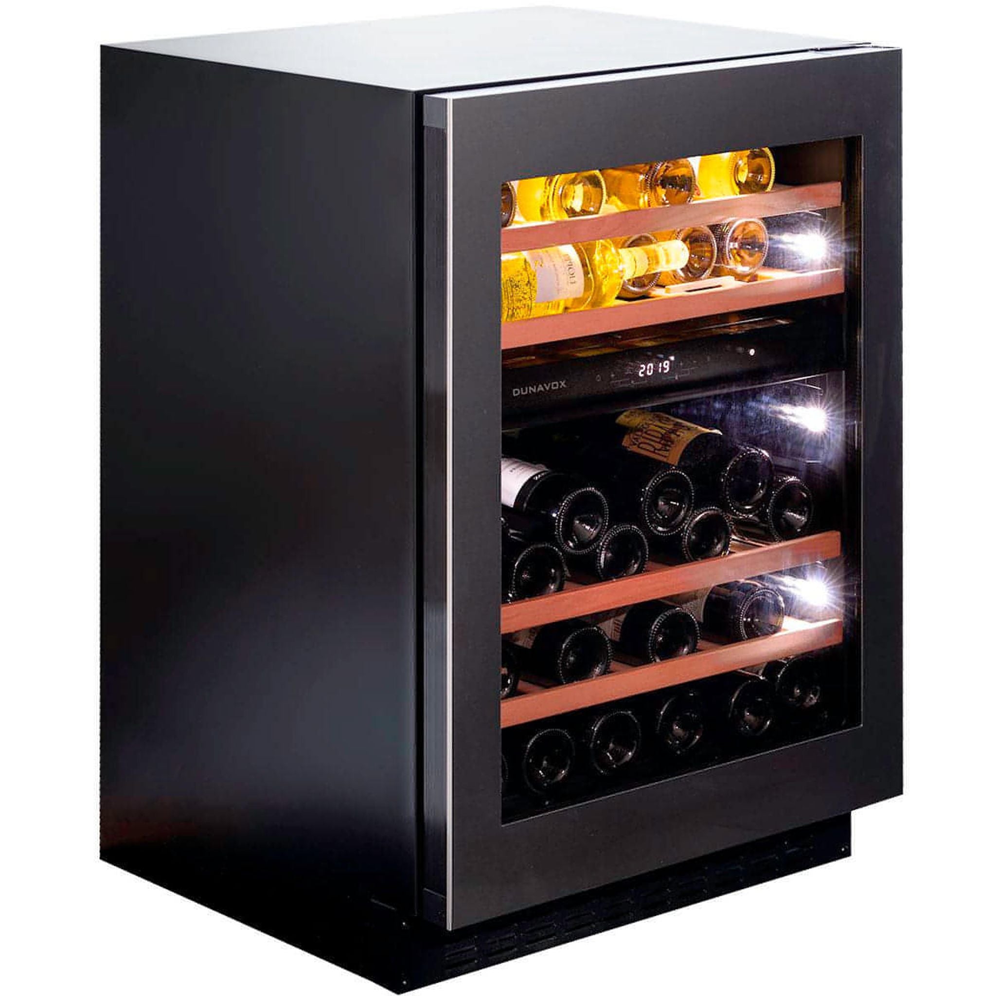 Dunavox FLOW-45 - 600mm Dual Zone - 45 Bottle - Built In Wine Cooler - DAUF-45.125DSS.TO 88cm height