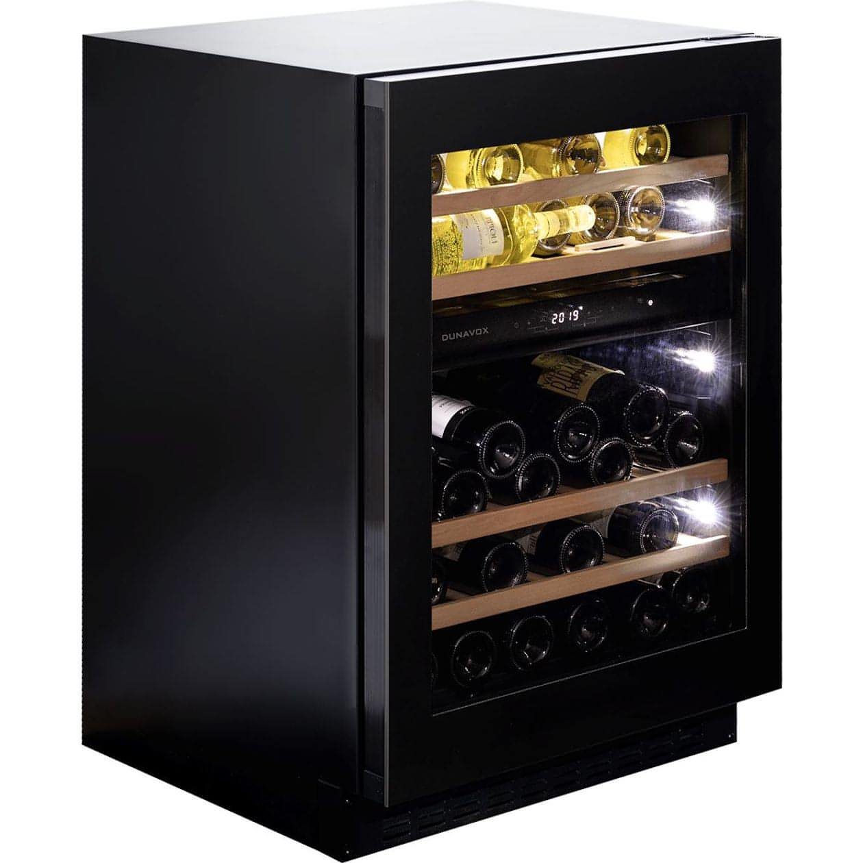 Dunavox FLOW-45 - 600mm Dual Zone - 45 Bottle - Built In Wine Cooler - DAUF-45.125DB.TO 88cm height