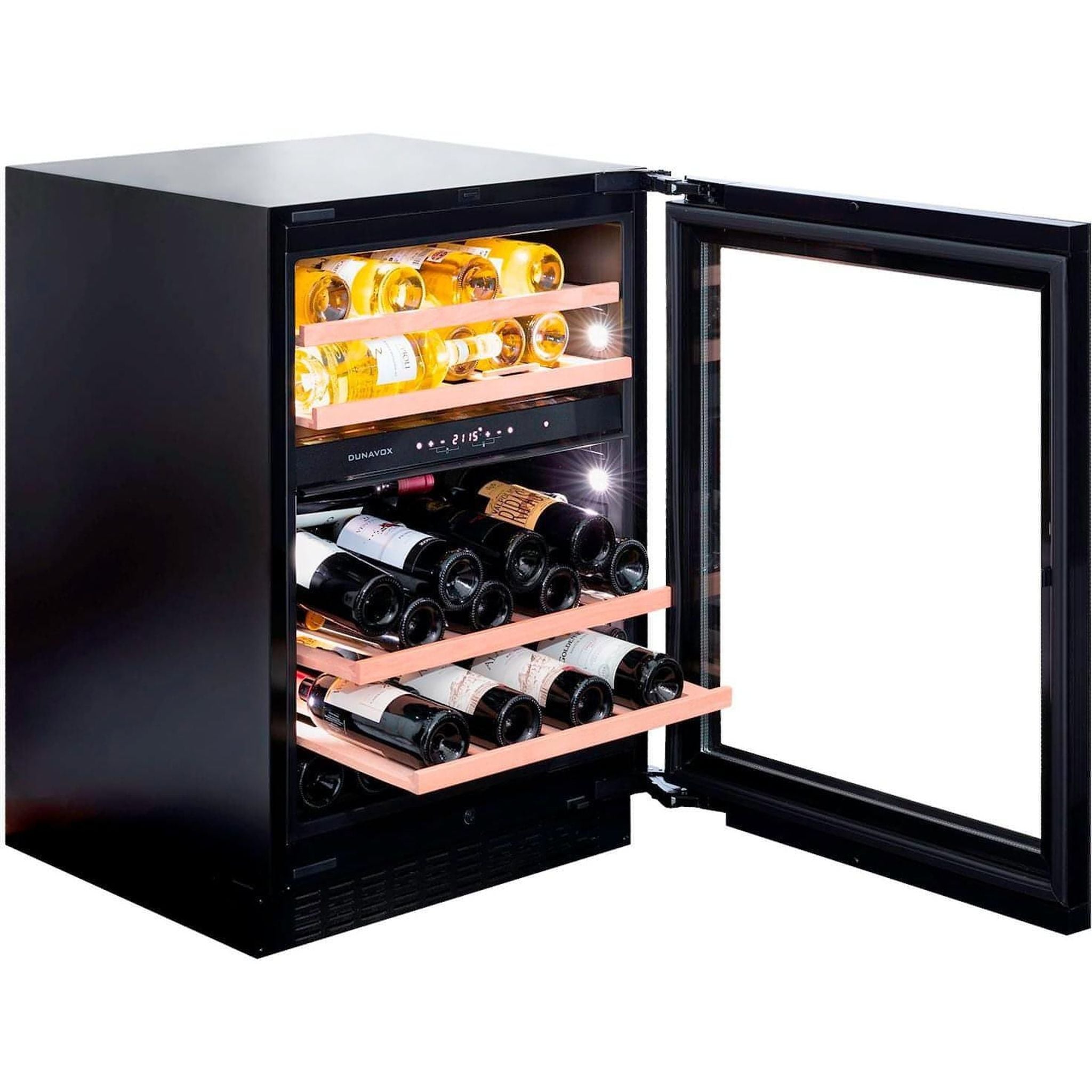 Dunavox FLOW-45 - 600mm Dual Zone - 45 Bottle - Built In Wine Cooler - DAUF-45.125DSS.TO 88cm height