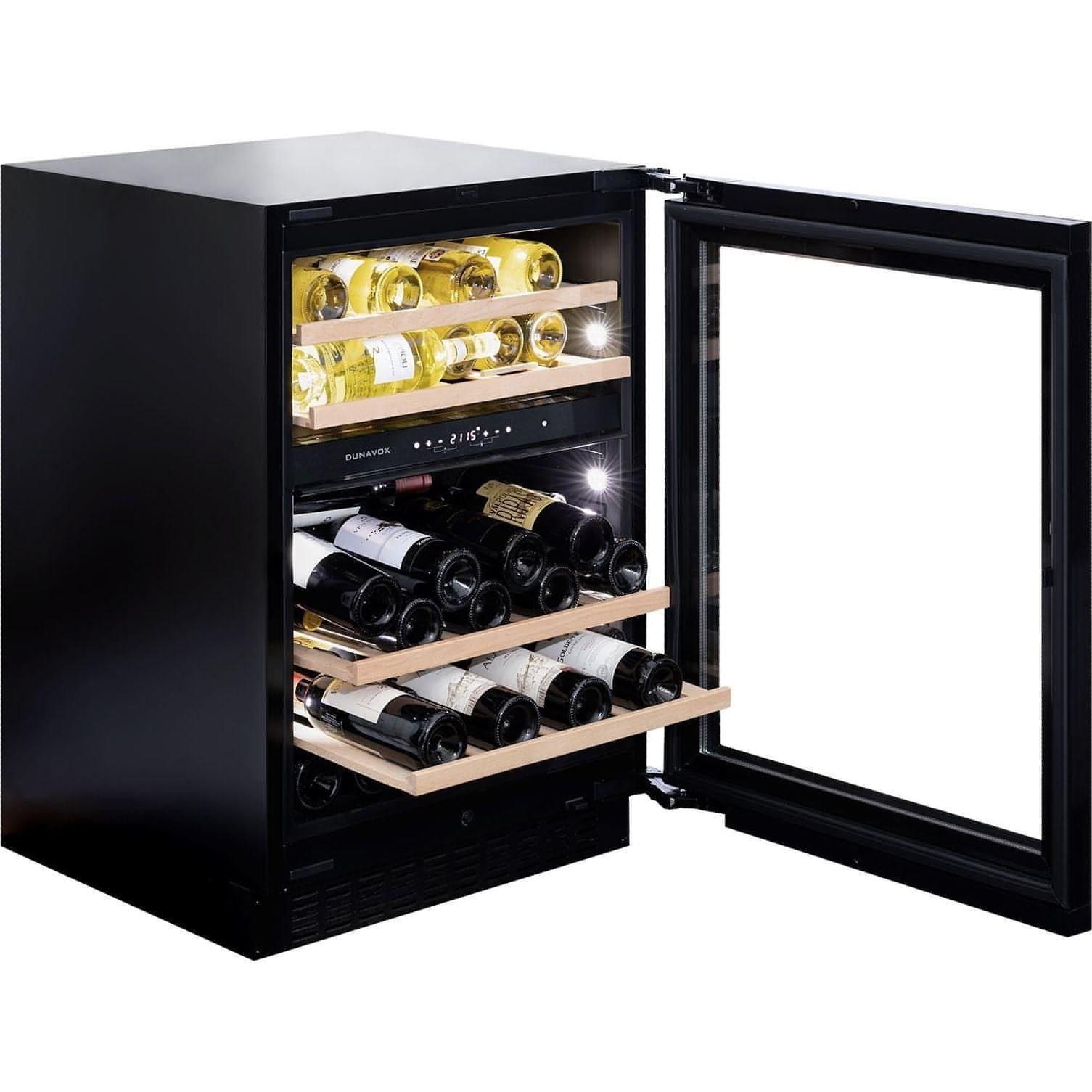 Dunavox FLOW-45 - 600mm Dual Zone - 45 Bottle - Built In Wine Cooler - DAUF-45.125DB.TO 88cm height