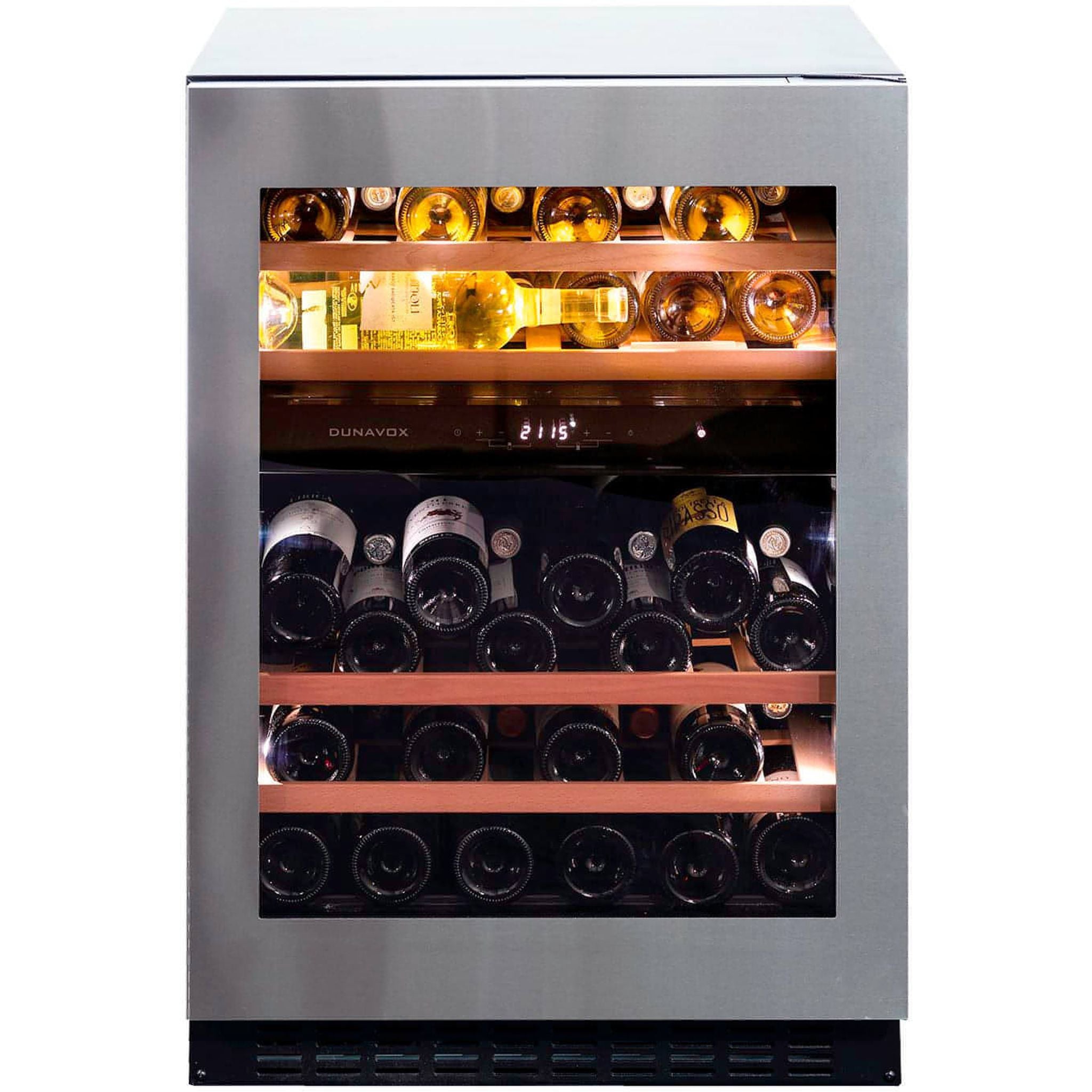 Dunavox FLOW-45 - 600mm Dual Zone - 45 Bottle - Built In Wine Cooler - DAUF-45.125DSS.TO 88cm height