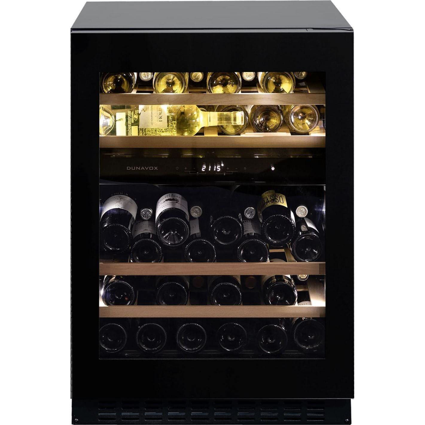 Dunavox FLOW-45 - 600mm Dual Zone - 45 Bottle - Built In Wine Cooler - DAUF-45.125DB.TO 88cm height