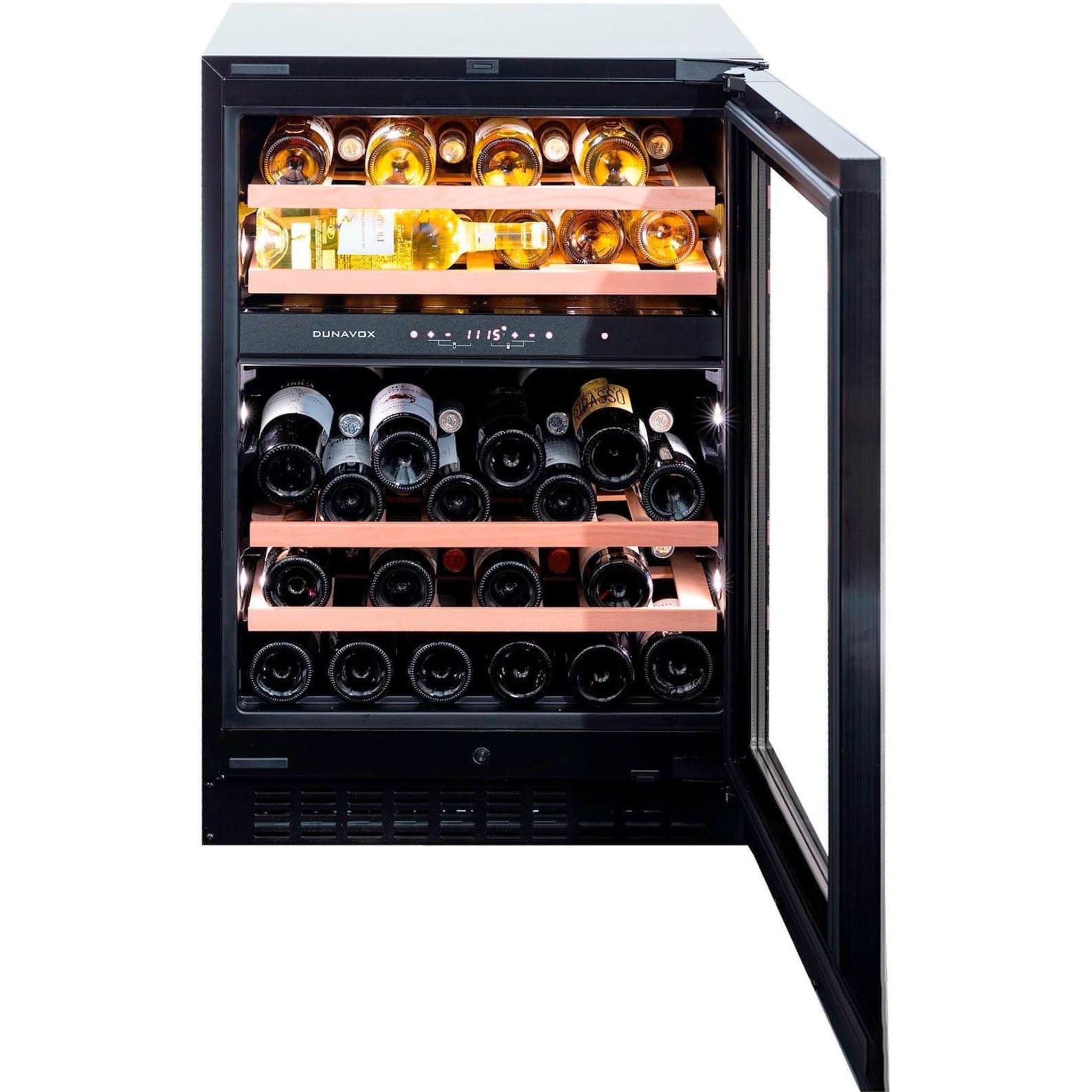 Dunavox FLOW-45 - 600mm Dual Zone - 45 Bottle - Built In Wine Cooler - DAUF-45.125DSS.TO 88cm height