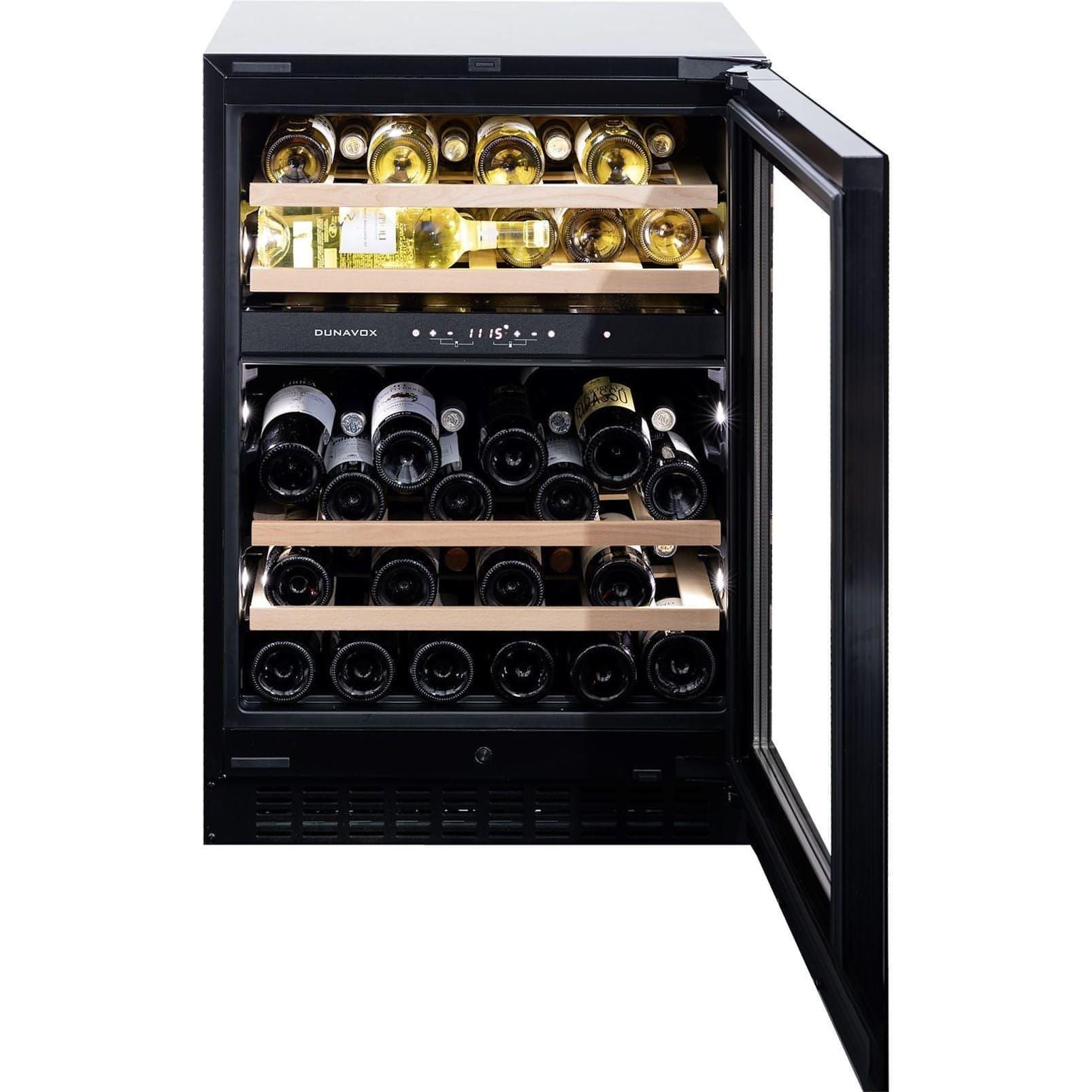 Dunavox FLOW-45 - 600mm Dual Zone - 45 Bottle - Built In Wine Cooler - DAUF-45.125DB.TO 88cm height