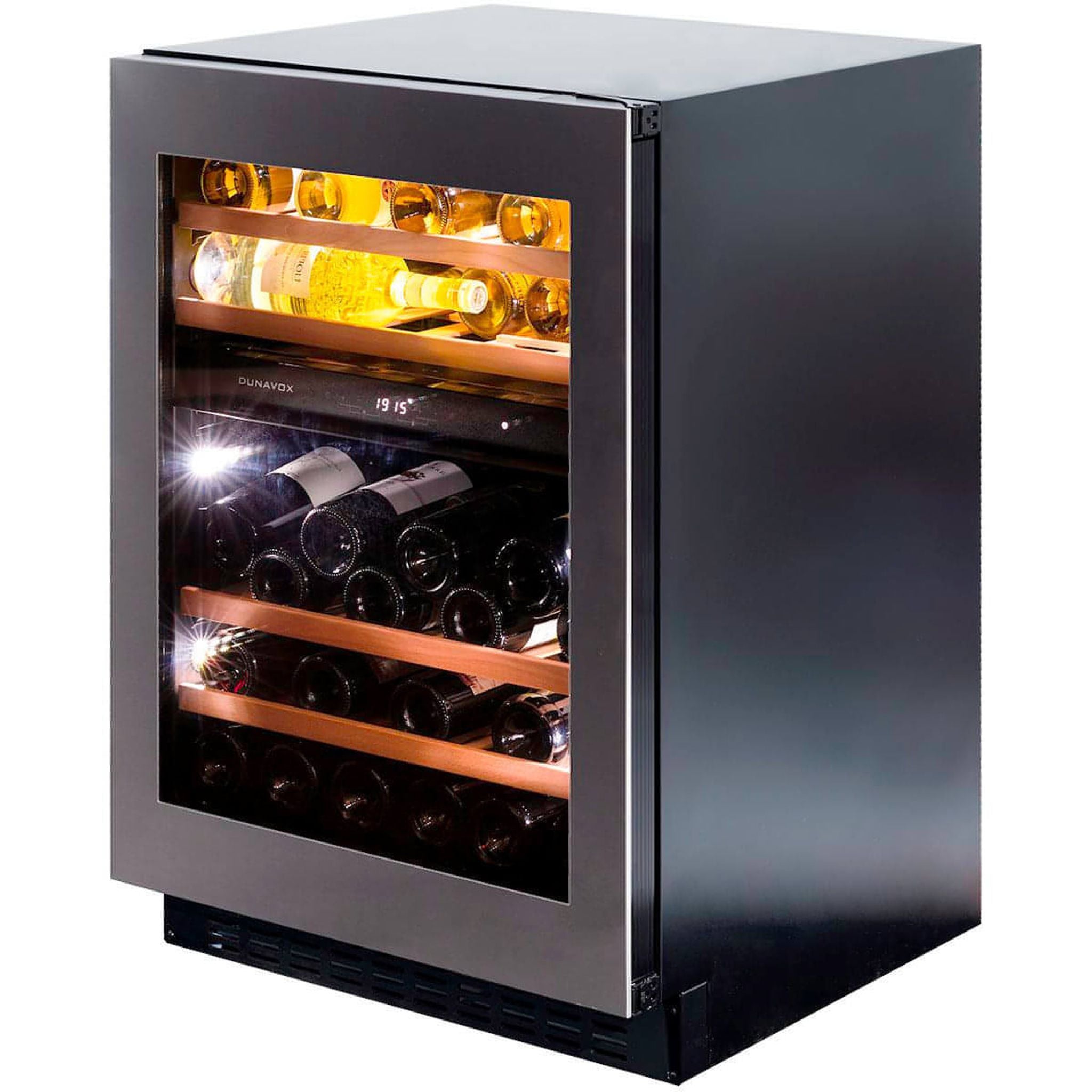 Dunavox FLOW-45 - 600mm Dual Zone - 45 Bottle - Built In Wine Cooler - DAUF-45.125DSS.TO 88cm height