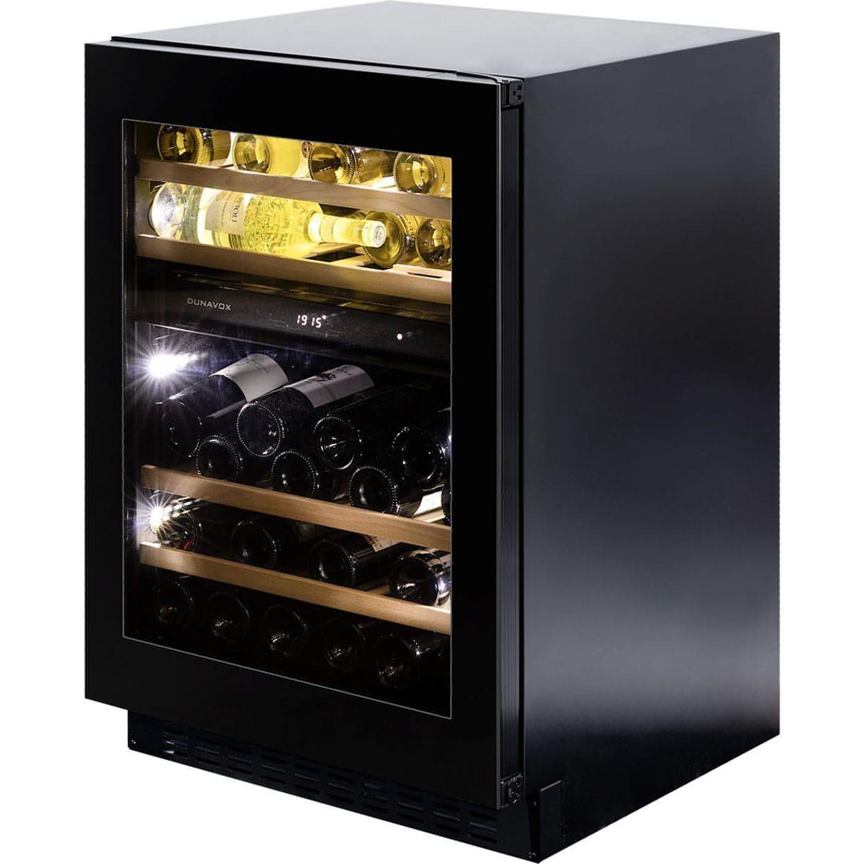 Dunavox FLOW-45 - 600mm Dual Zone - 45 Bottle - Built In Wine Cooler - DAUF-45.125DB.TO 88cm height