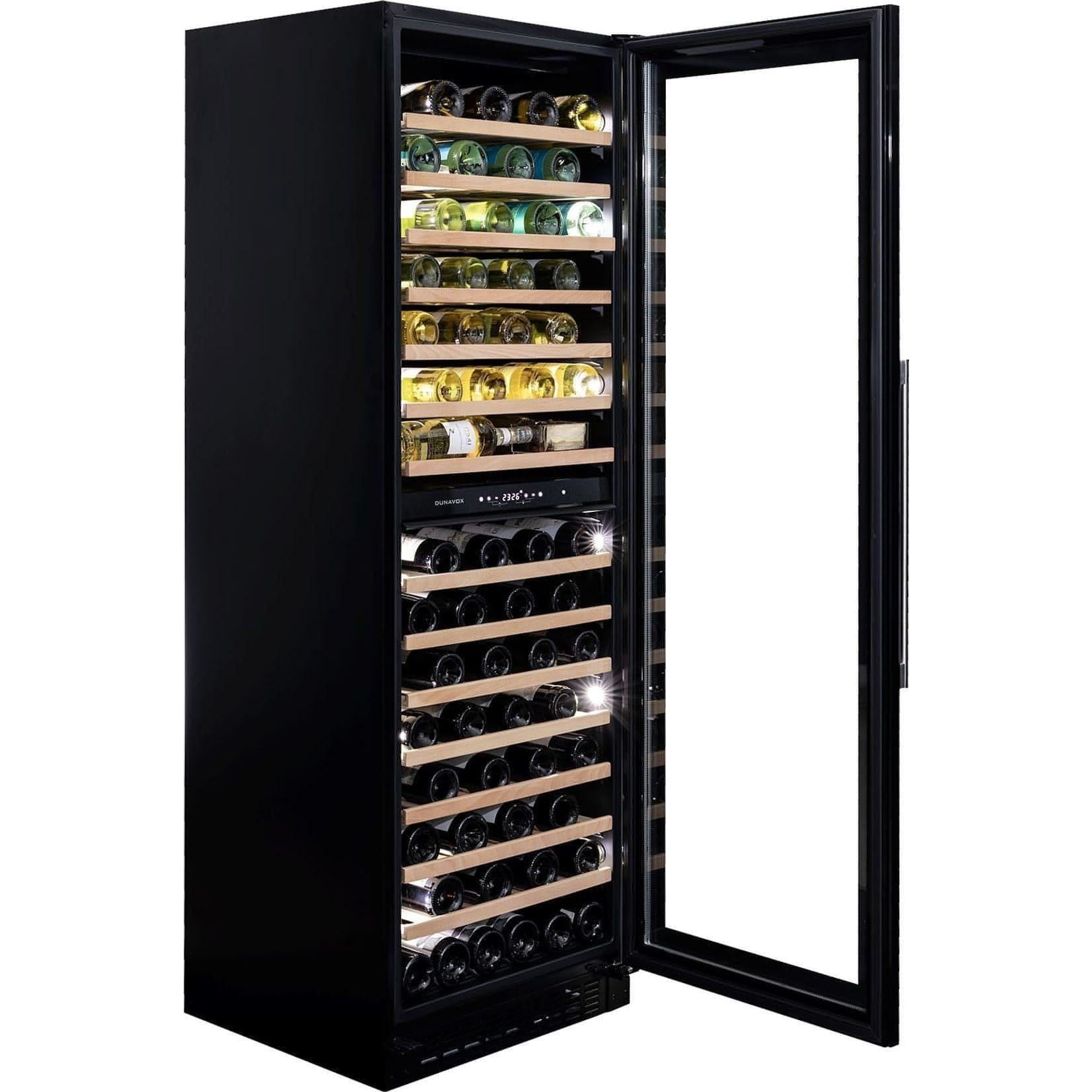 Dunavox GRANDE-123 - Dual Zone 123 Bottle - Shallow Depth Tall Wine Cabinet - DX-123.338DSS