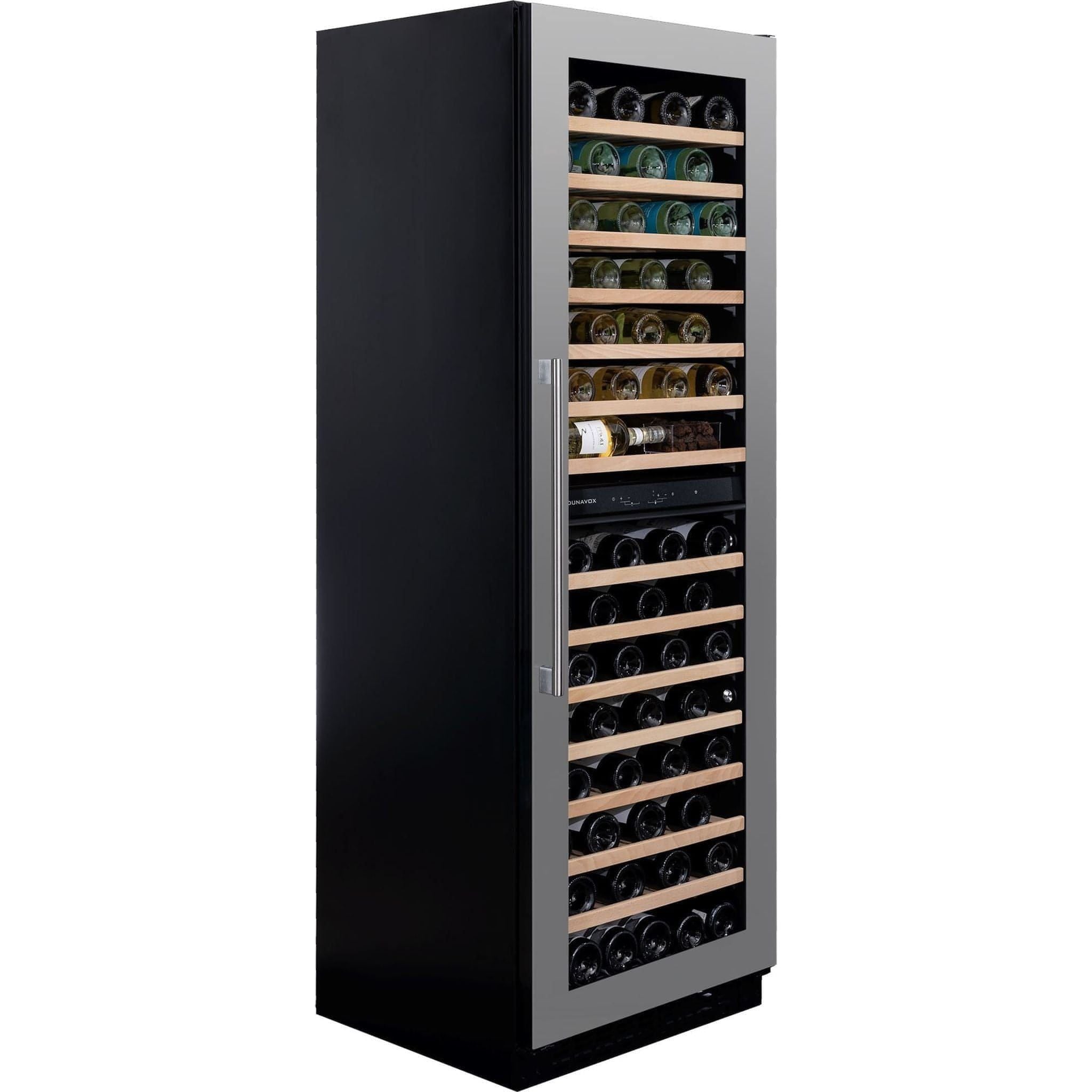 Dunavox GRANDE-123 - Dual Zone 123 Bottle - Shallow Depth Tall Wine Cabinet - DX-123.338DSS