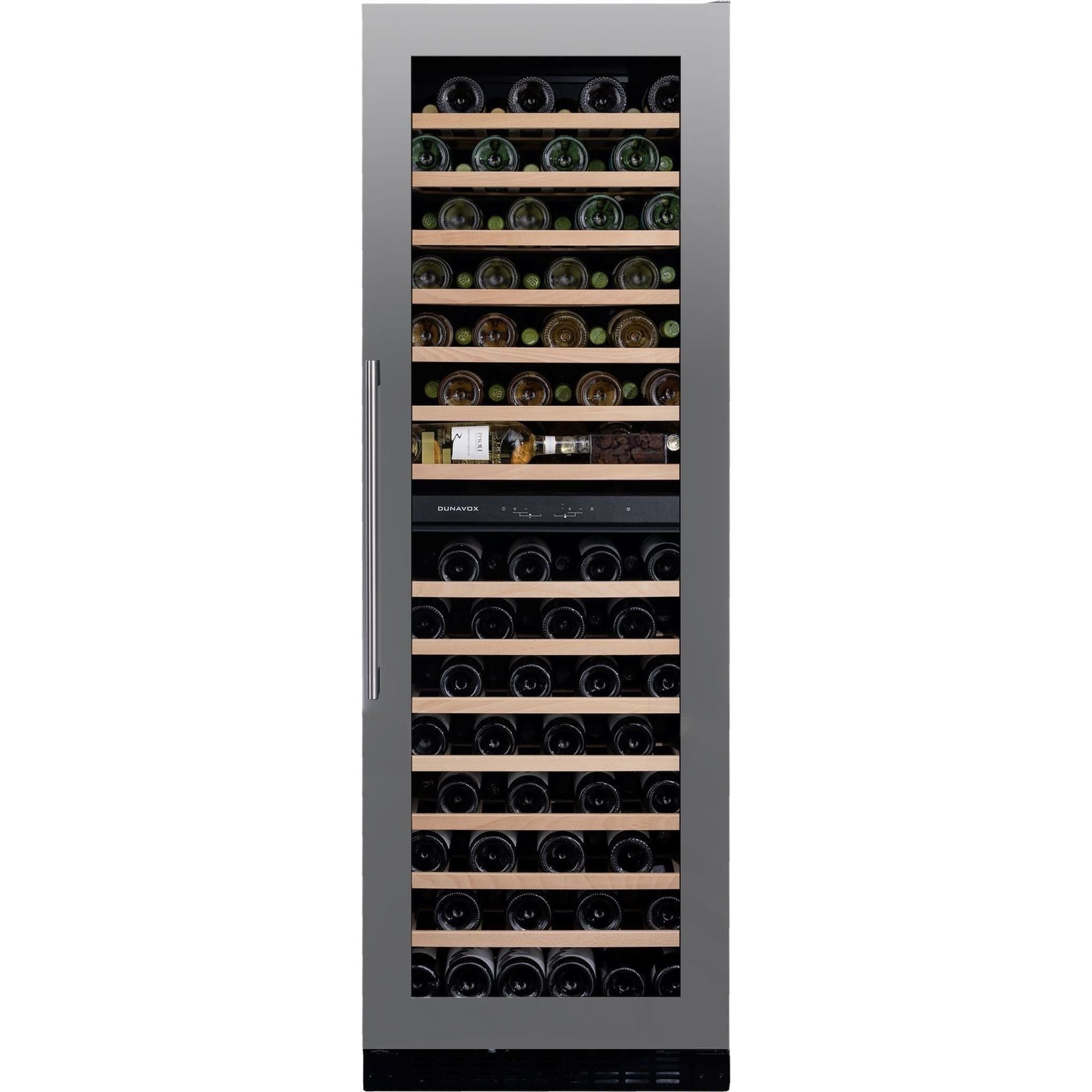 Dunavox GRANDE-123 - Dual Zone 123 Bottle - Shallow Depth Tall Wine Cabinet - DX-123.338DSS