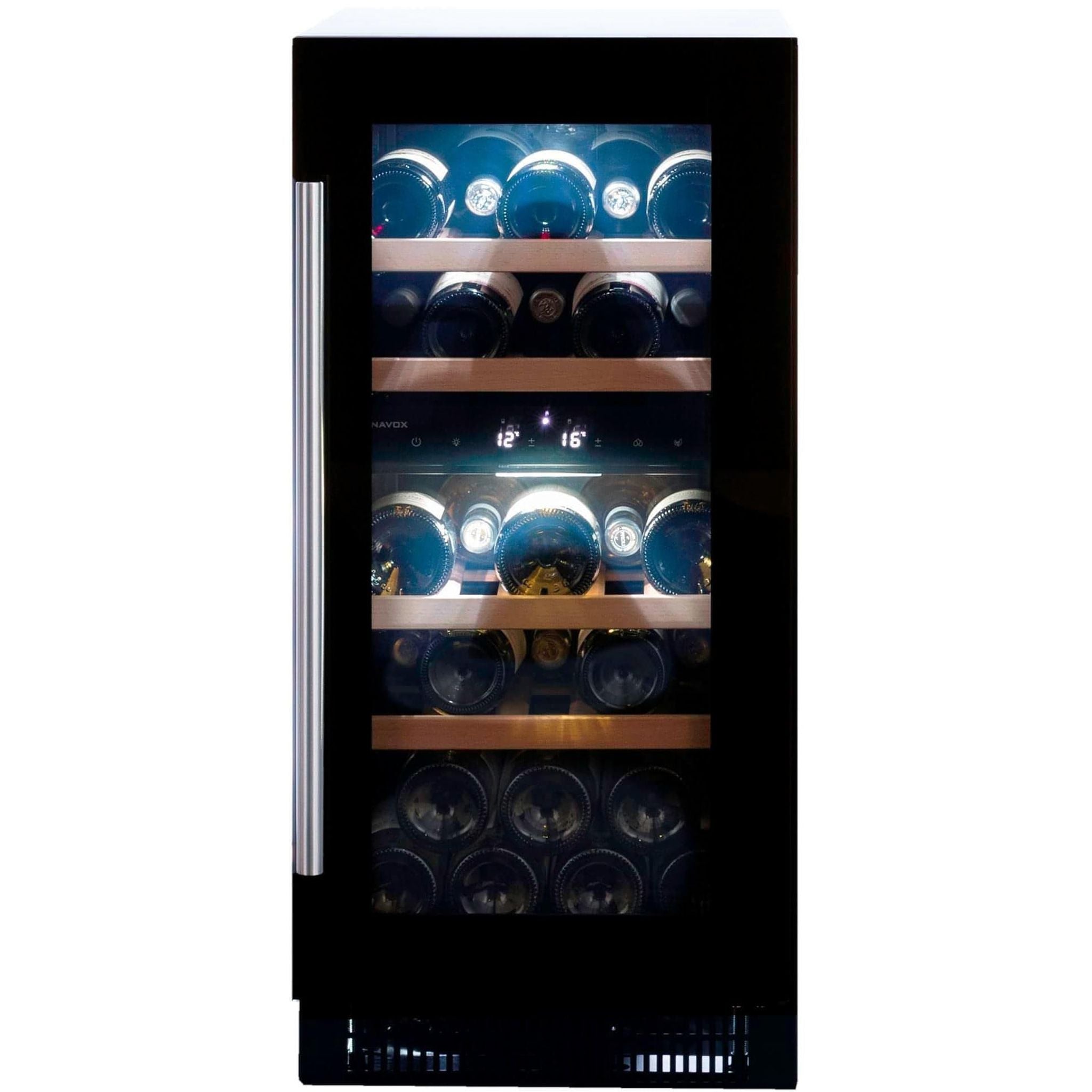 Dunavox FLOW-32D - 400mm Dual Zone - 32 Bottles - Built In - DAUF-32.78DB - 3 Lighting Options