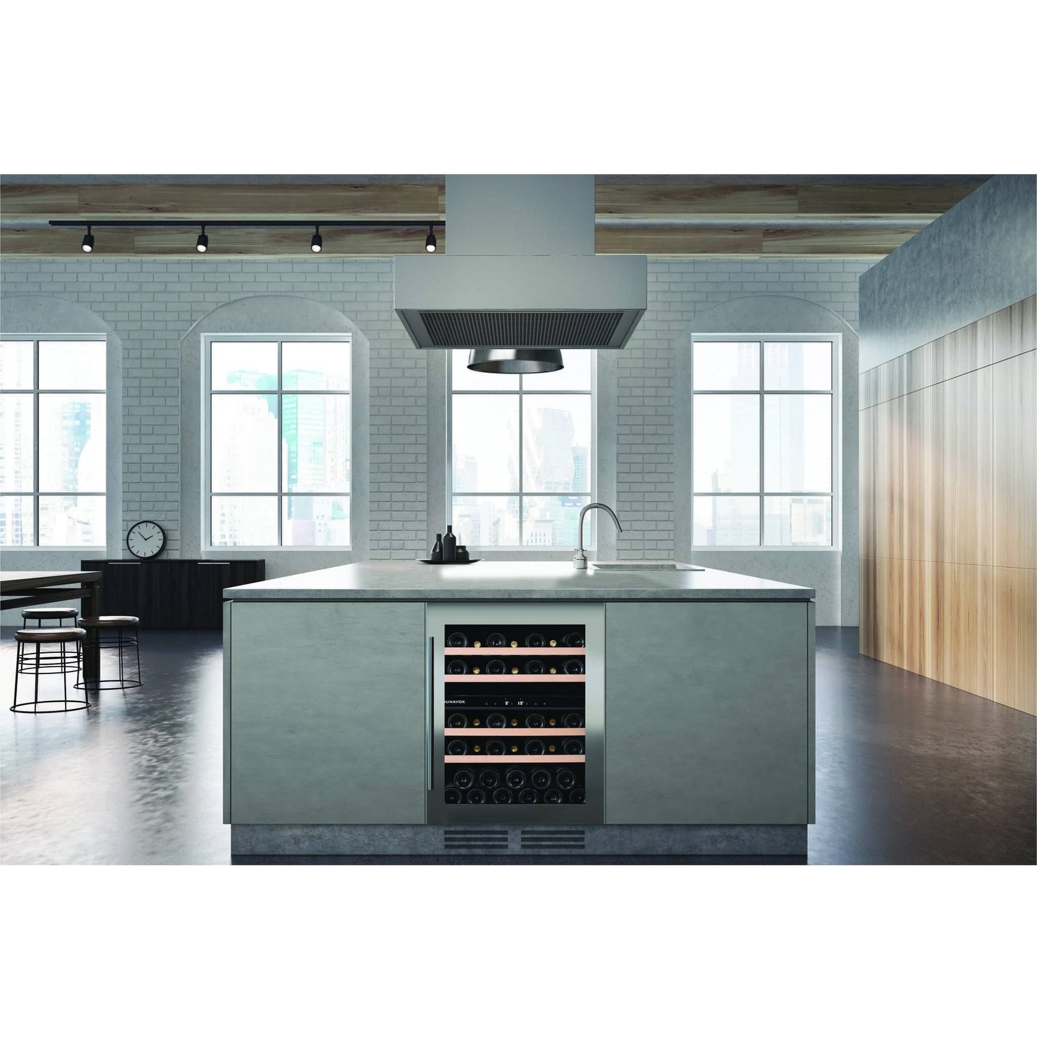 Dunavox FLOW-39 - 600mm Dual Zone - 39 Bottle - Built In Undercounter Wine Fridge - DAUF-39.121DB