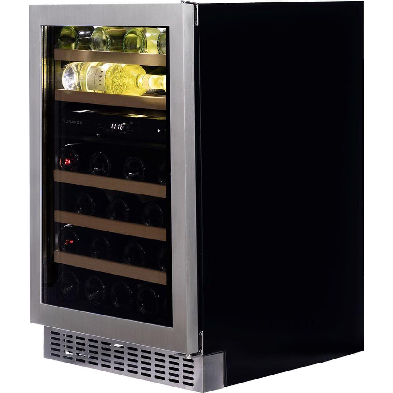 Dunavox Flow-38.TO - 500mm Dual Zone - 38 Bottle - Built In Undercounter Wine Cabinet - DAUF-38.100DSS.TO 88cm height