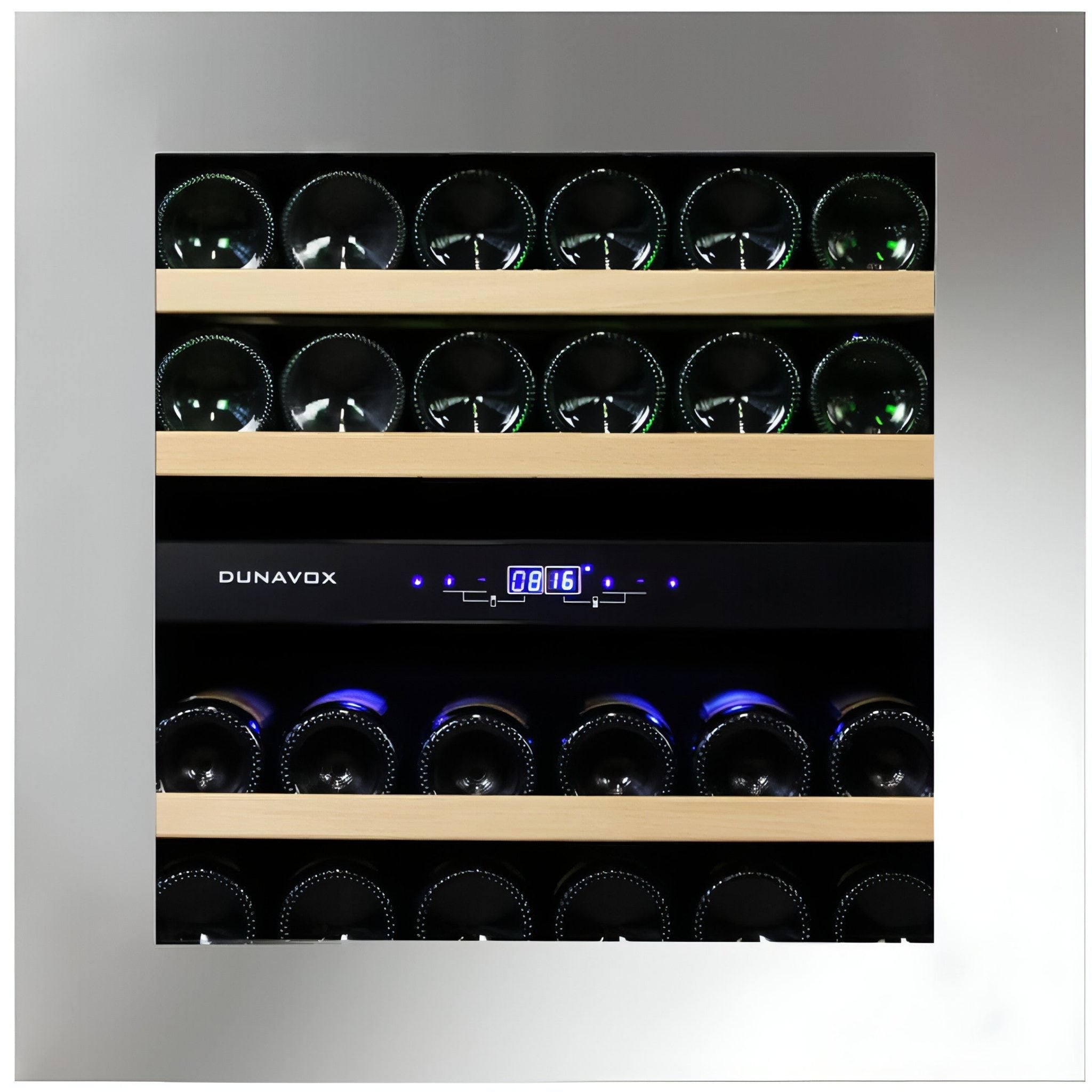 Dunavox GLANCE-25 - Dual Zone 25 Bottle - Integrated Wine Cooler - DAVG-25.63DSS.TO