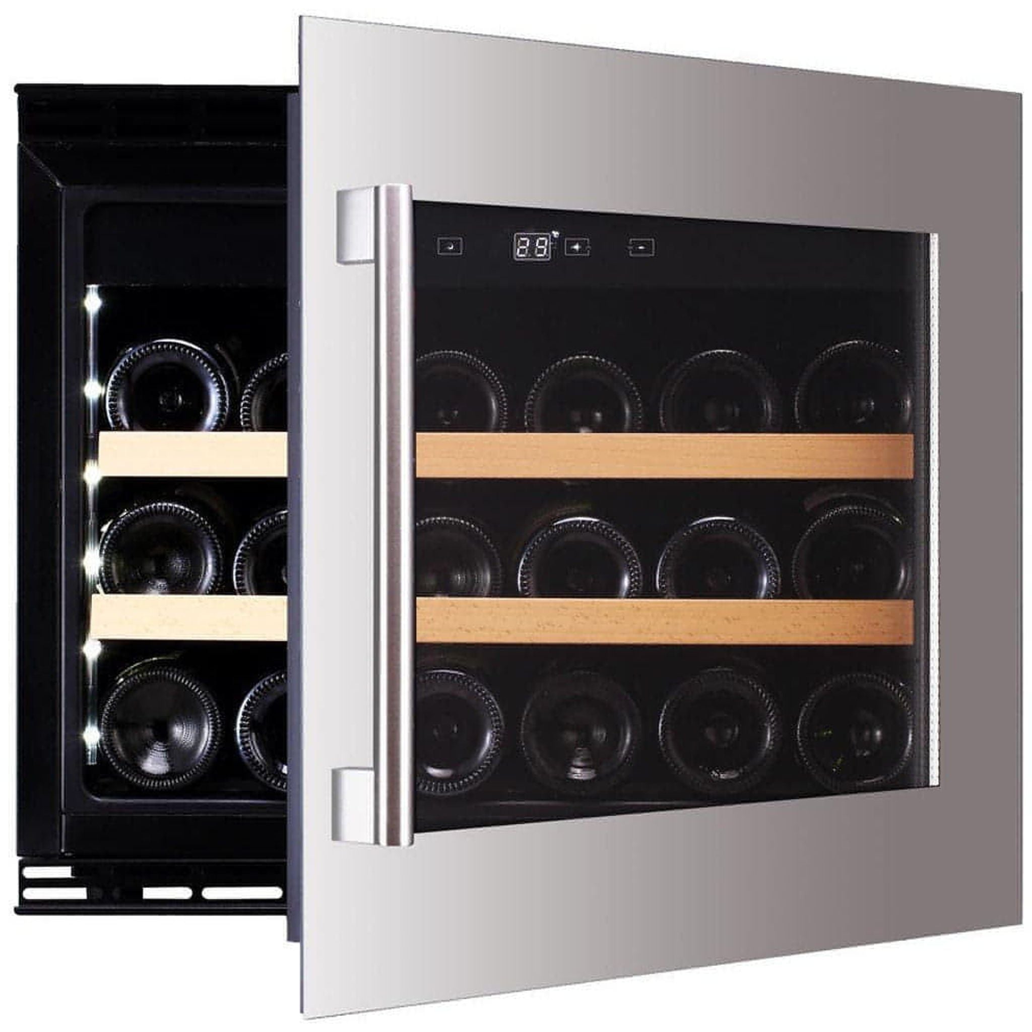 Dunavox SOUL-18 - Single Zone 18 Bottle - Built In / Integrated Wine Cooler - DAVS-18.46SS