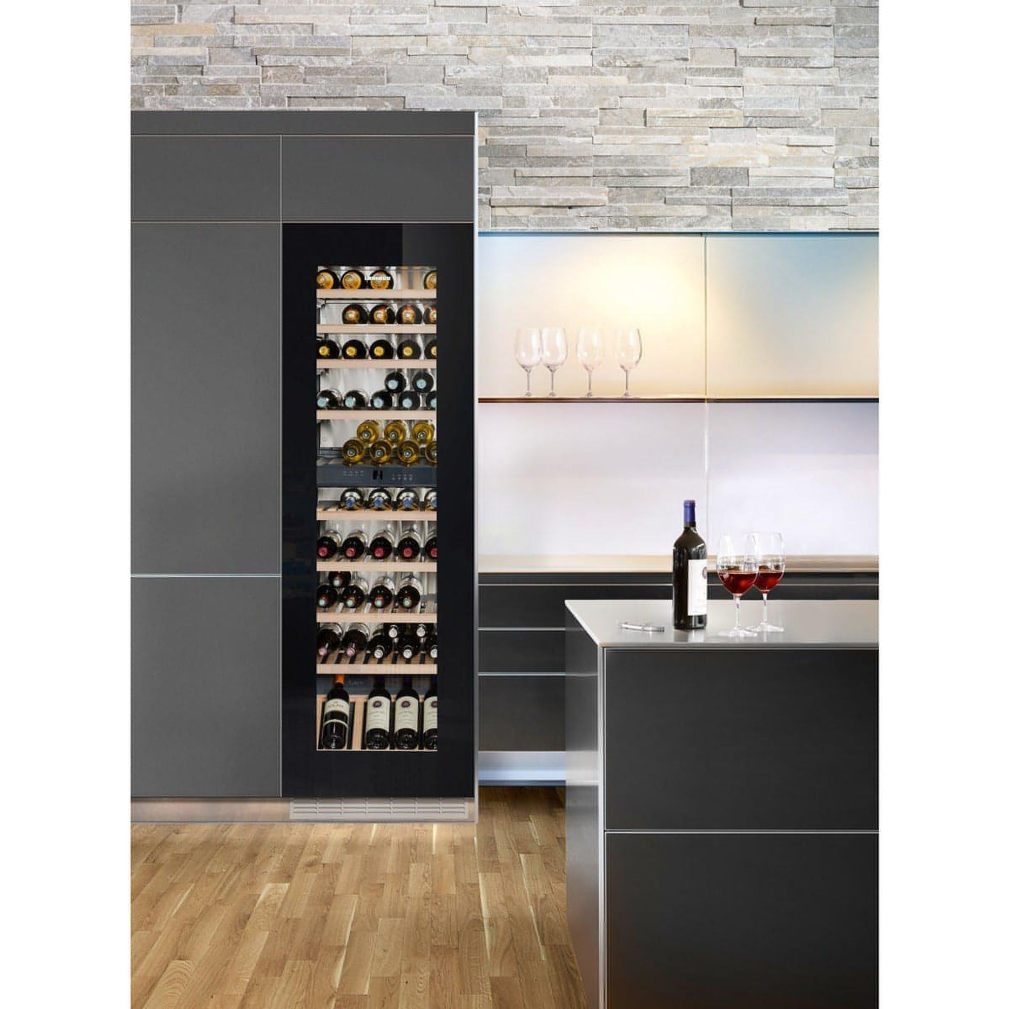 Liebherr 83 Bottle Integrated Handleless Wine Cooler Black