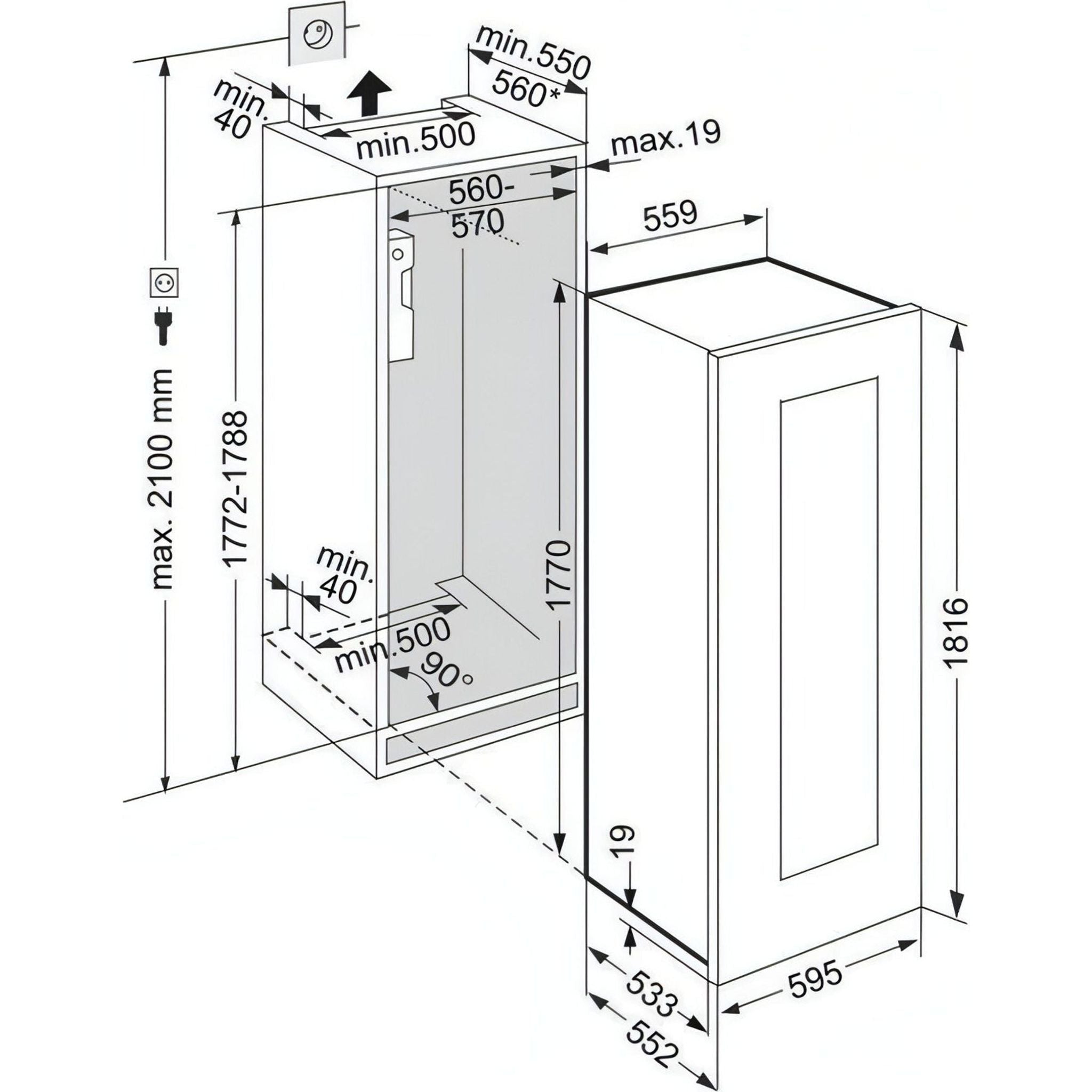 Liebherr - 83 bottle Integrated Handleless Wine Cooler EWTGB 3583