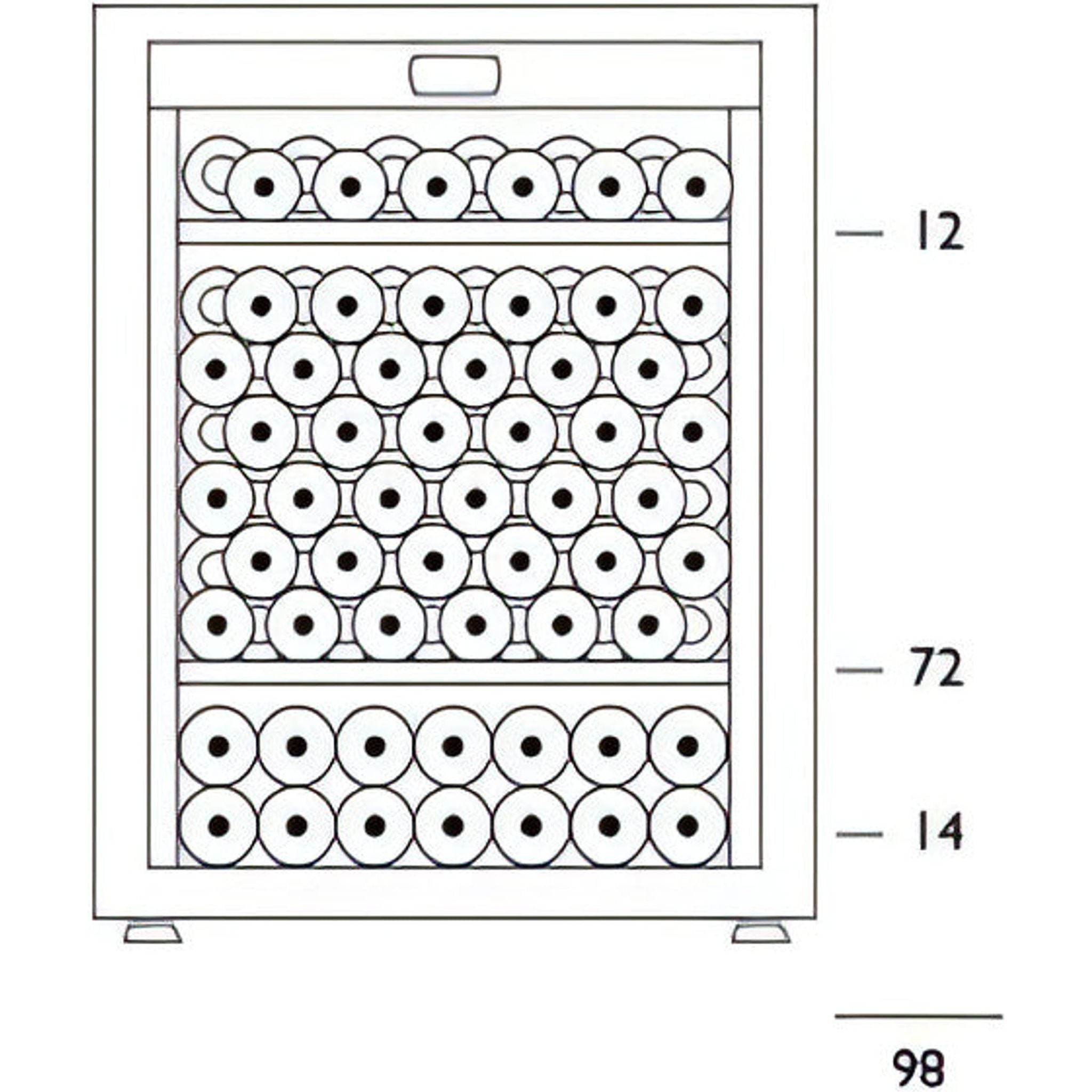 Artevino Oxygen - 98 Bottle Single Zone Wine Cabinet OXP1T98NVSD - Silver