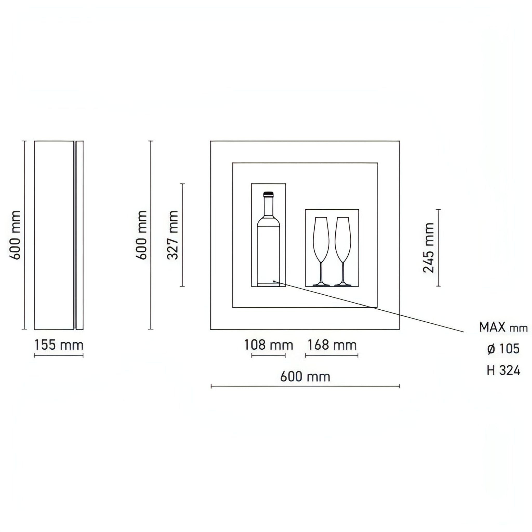 Quadro Vino - Wine Wall QV12 - 1 Bottle Display Unit