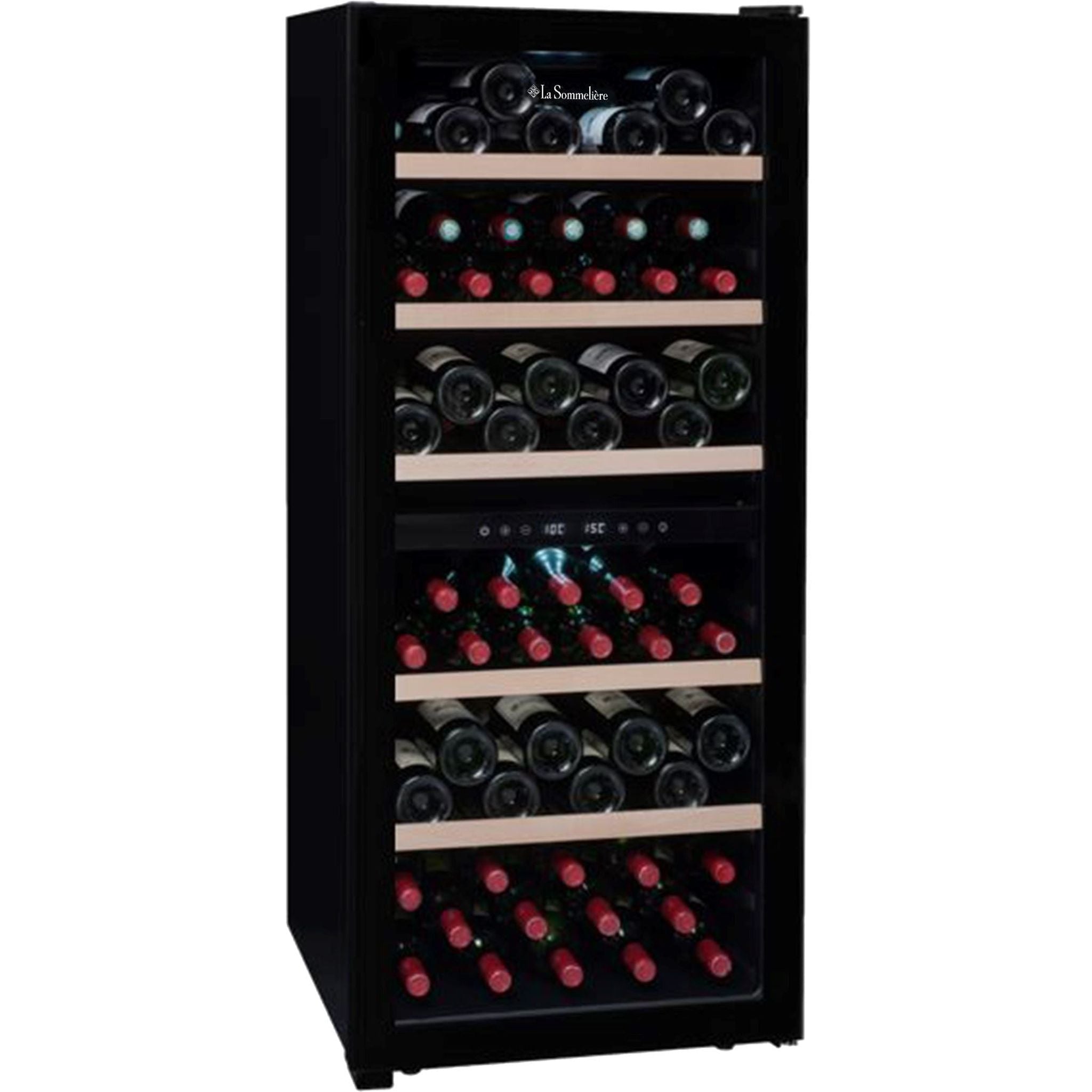 La Sommeliere - Dual Zone - 102 Bottle Freestanding Wine Fridge - SLS102DZBLACK