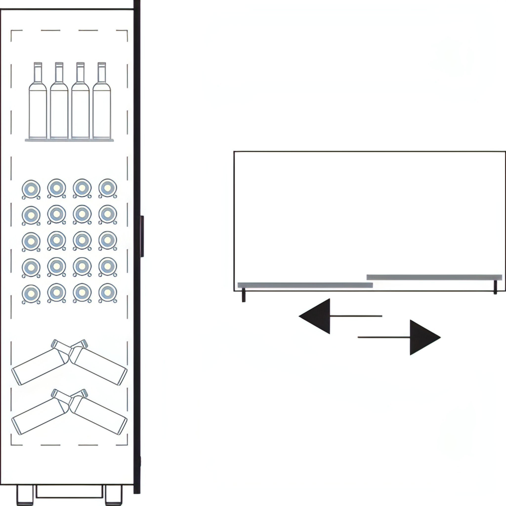 Teca B - Built in Wine Wall TE-B14 - Customisable Shelving - For Home Use