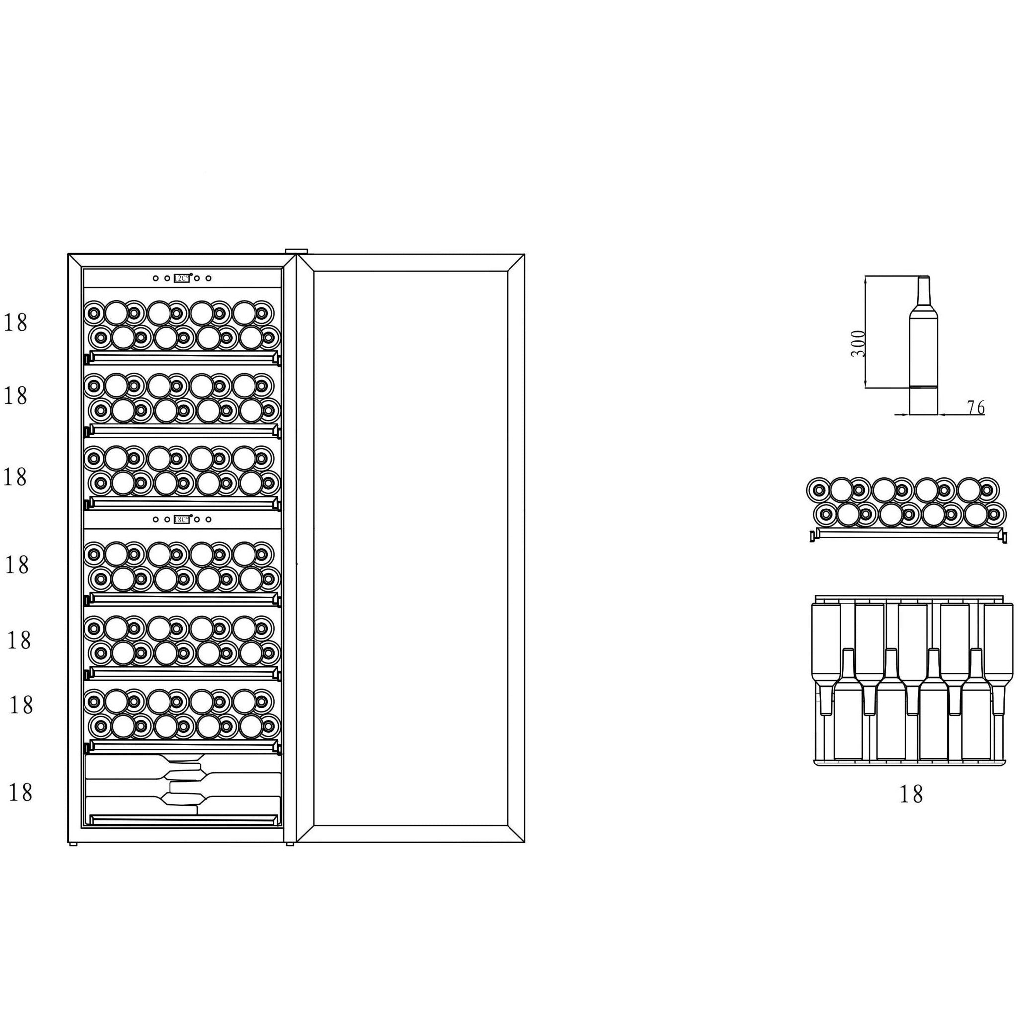 mQuvée - Wine Expert 126 Dual Zone Freestanding Wine Cooler - Black