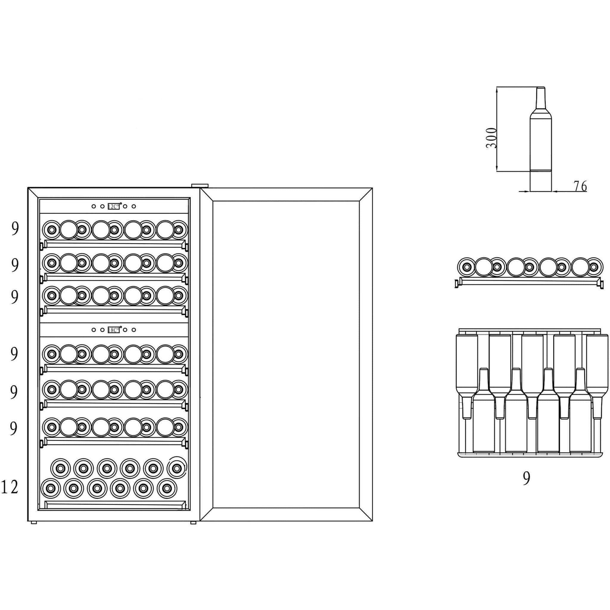 mQuvée - Wine Expert 66 Dual Zone Freestanding Wine Cooler - Black