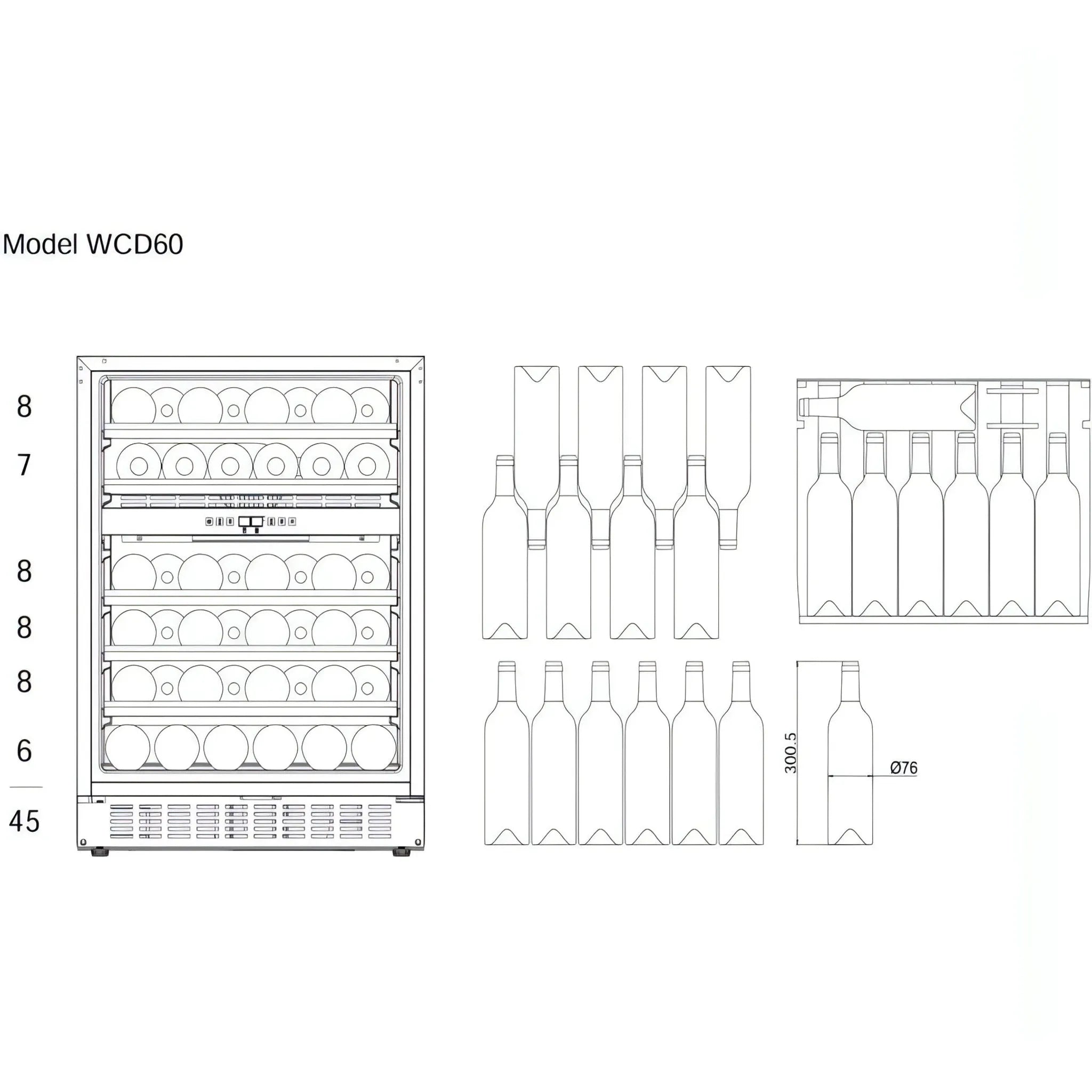 mQuvée - 600mm - Undercounter Wine Fridge - WineCave 720 60D Stainless