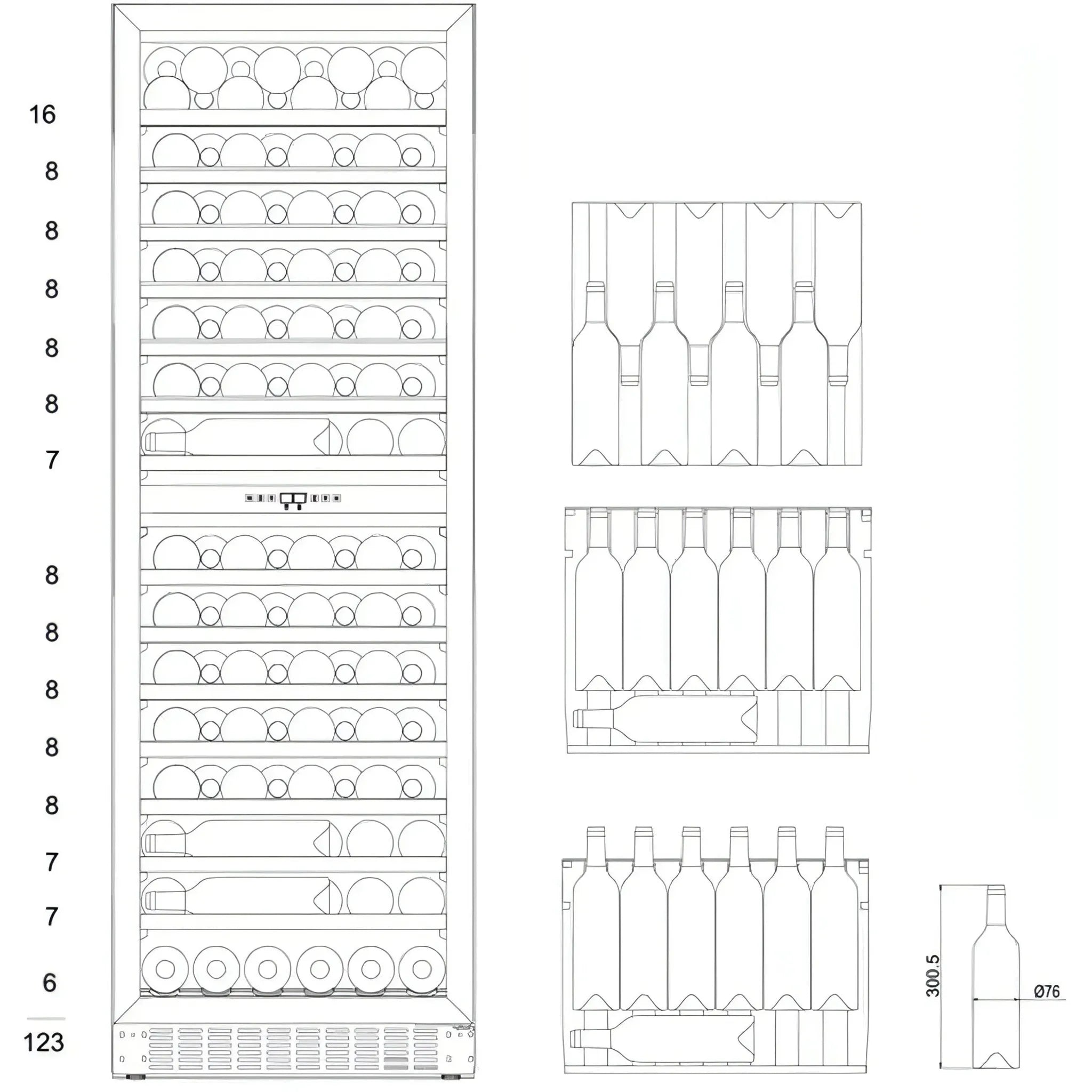 mQuvée - 600mm - Built in/Freestanding - WineCave Exclusive - 187 Anthracite Black