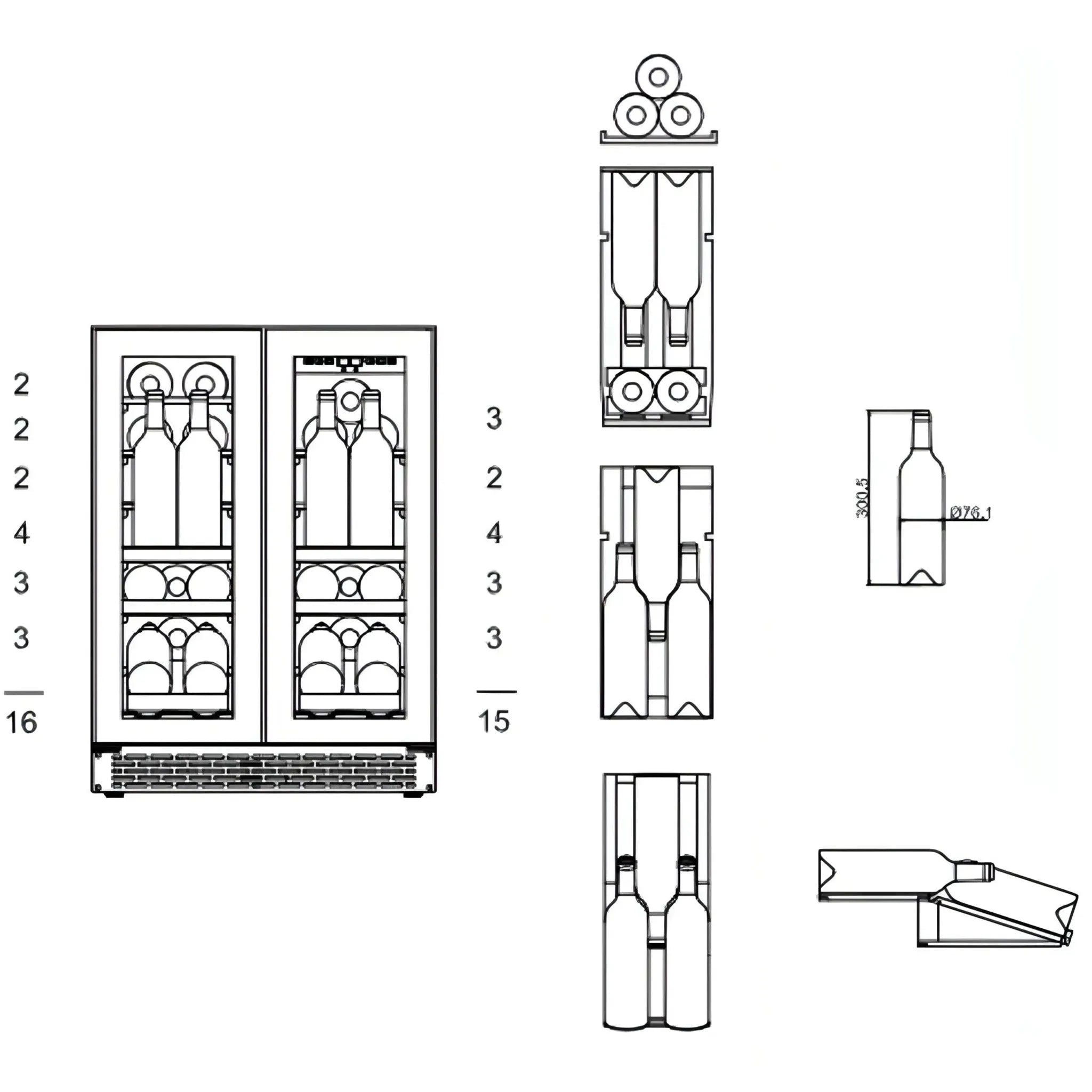 mQuvée - 600mm - Undercounter - WineCave 60D2 Stainless Steel