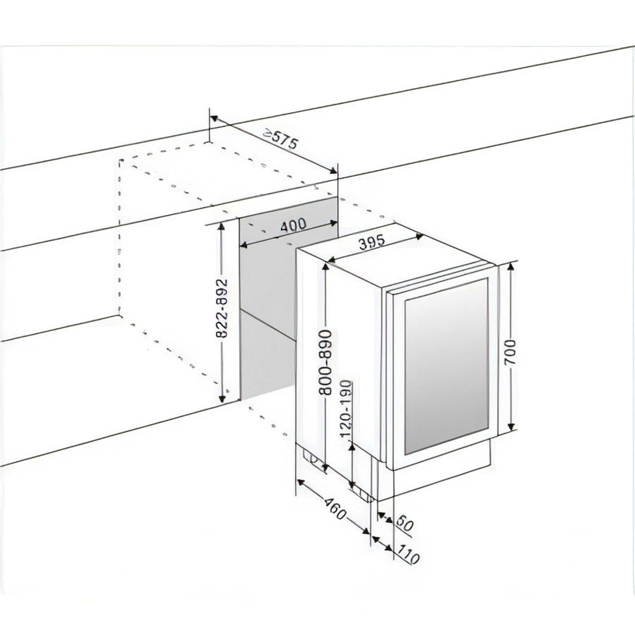 mQuvée - 400mm - Undercounter Wine Fridge - WineCave 700 40D Stainless