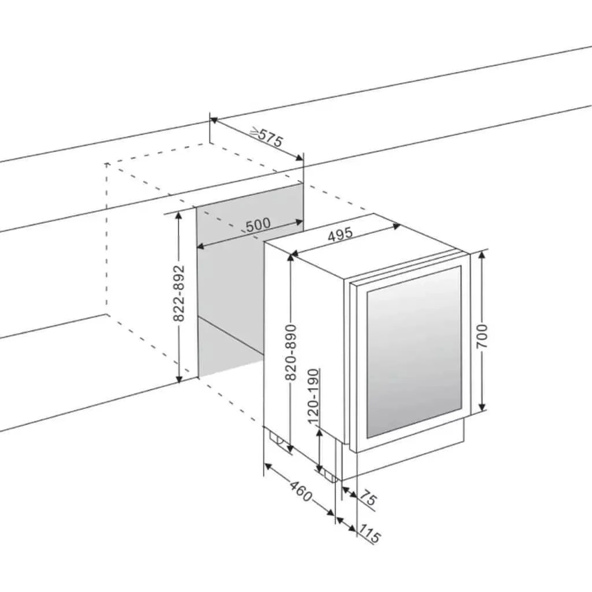 mQuvée - 500mm - Undercounter - WineCave 700 50D Stainless