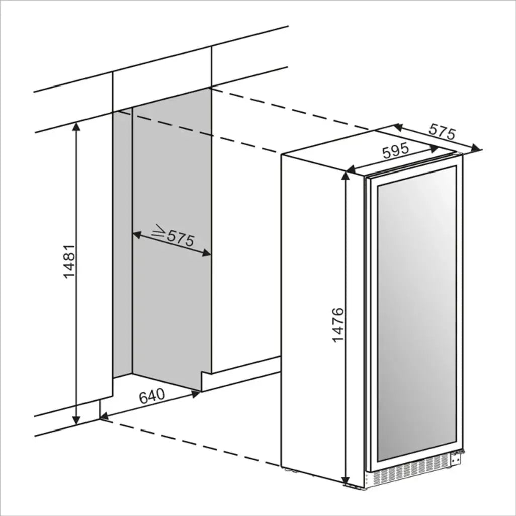 mQuvée - 600mm - Built in/Freestanding - Wine Cabinet - Velvet 100 Glass