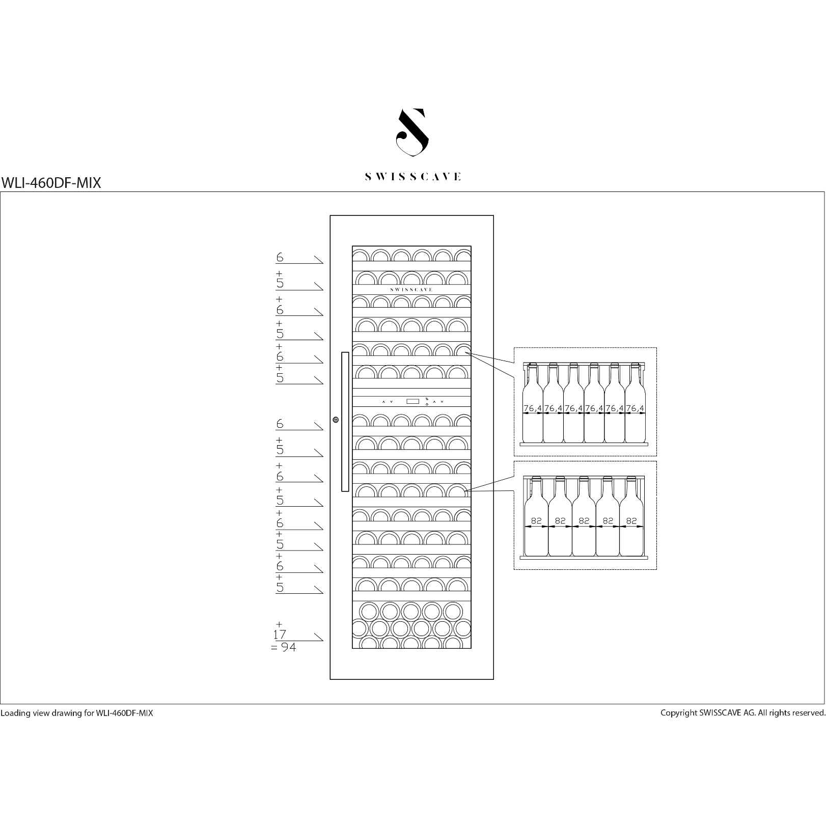 SWISSCAVE - Premium Edition Integrated Dual Zone Wine Cooler WLI-460DF