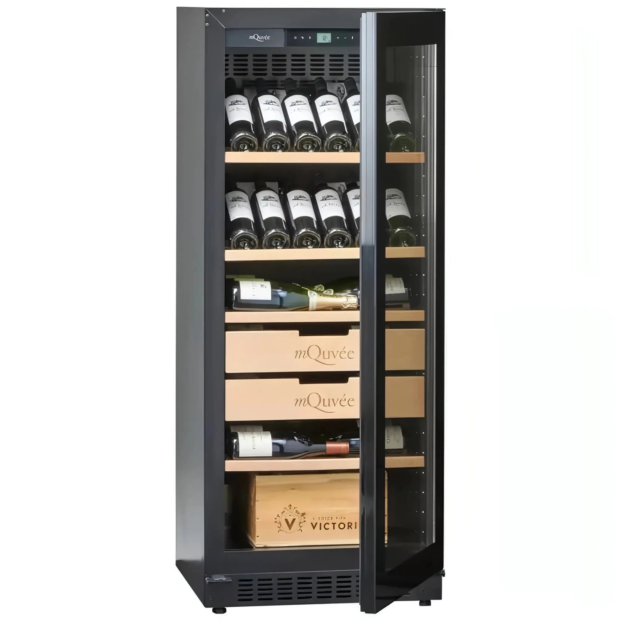 mQuvée - 600mm - Built in/Freestanding - Wine Cabinet - Velvet 100 Glass