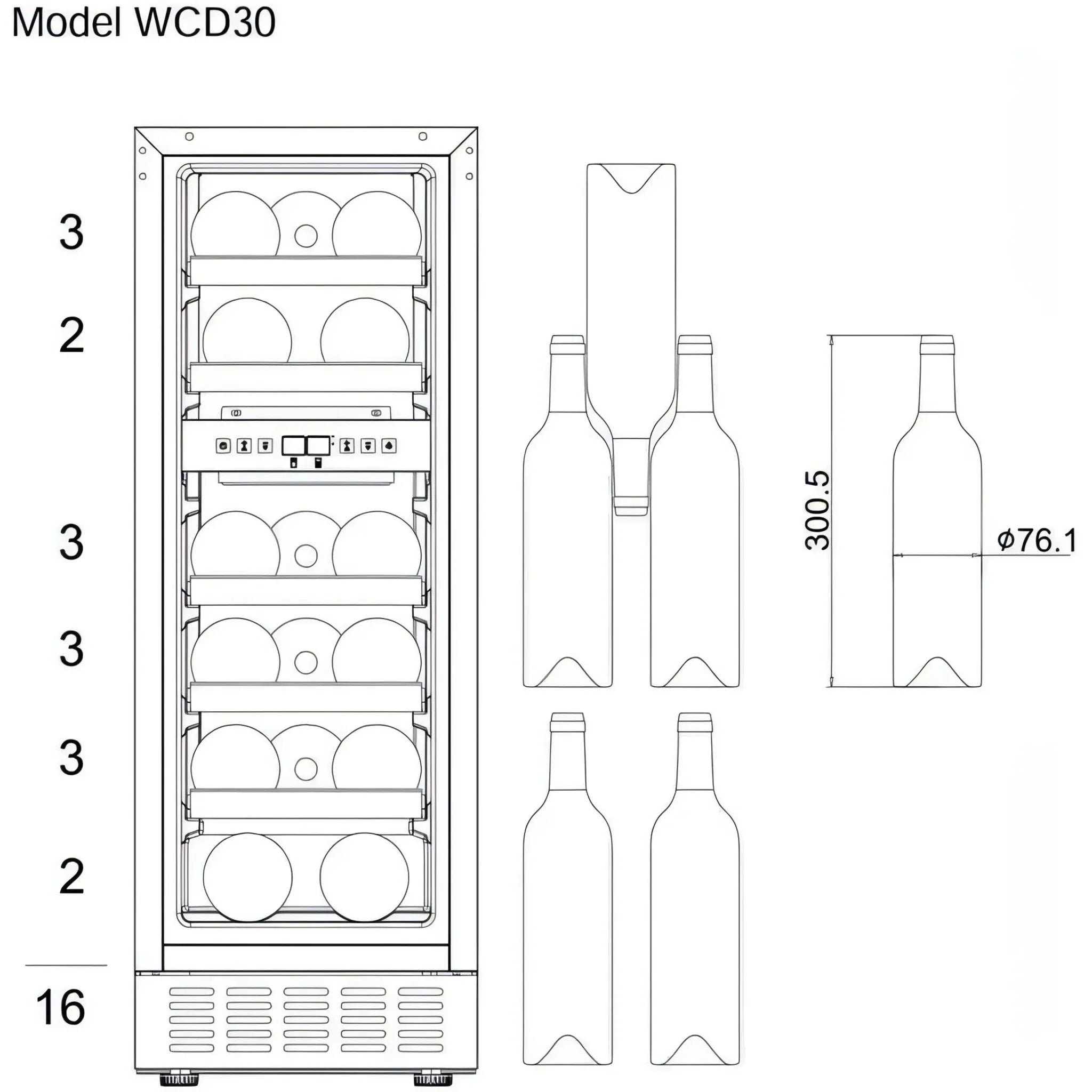 mQuvée - 300mm - Undercounter Wine Fridge - WineCave 720 30D Stainless