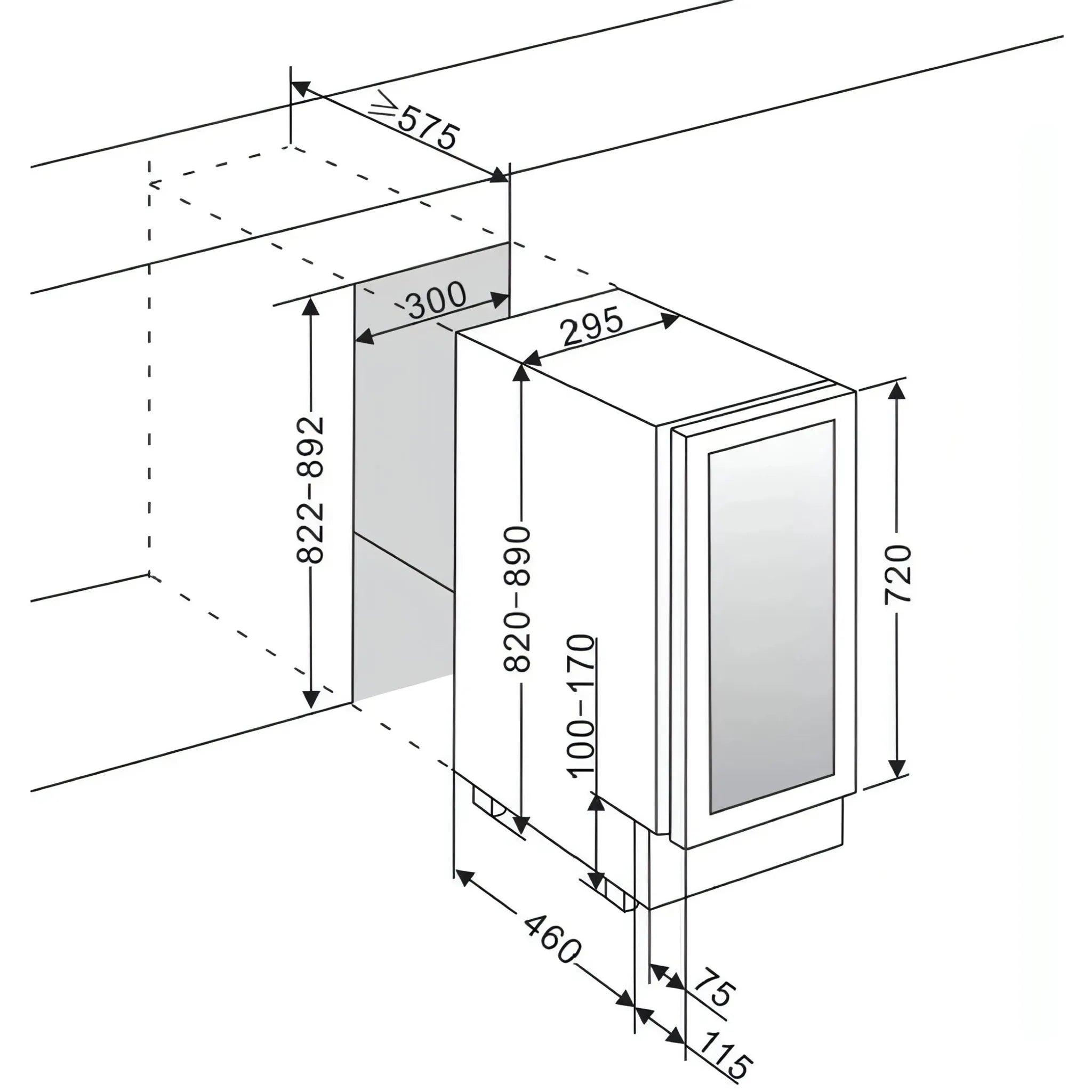 mQuvée - 300mm - Undercounter Wine Fridge - WineCave 720 30D Stainless