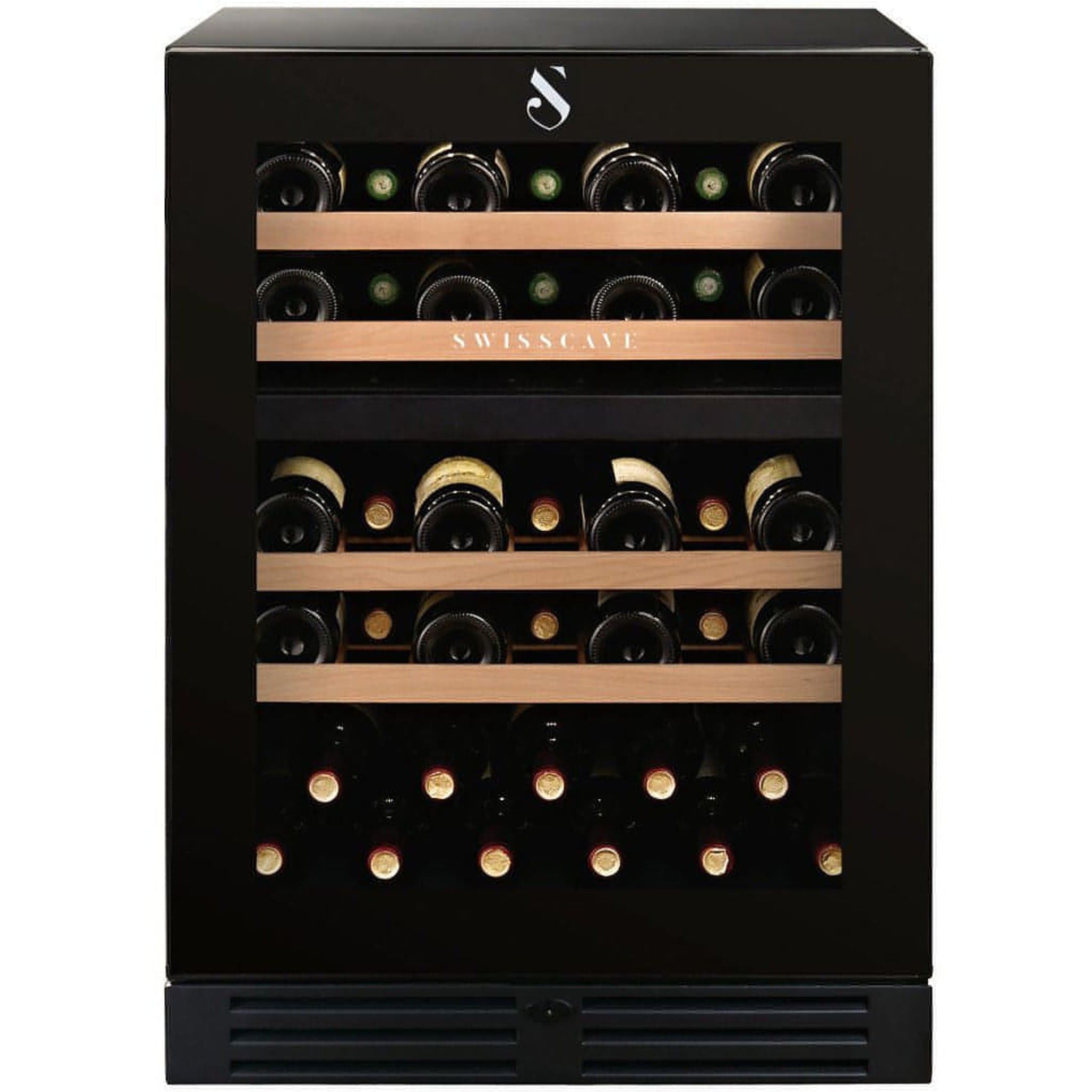 SWISSCAVE Premium - 600mm Dual Zone - 40 Bottle - Freestanding / Built in Wine Cooler - WLB-160DF