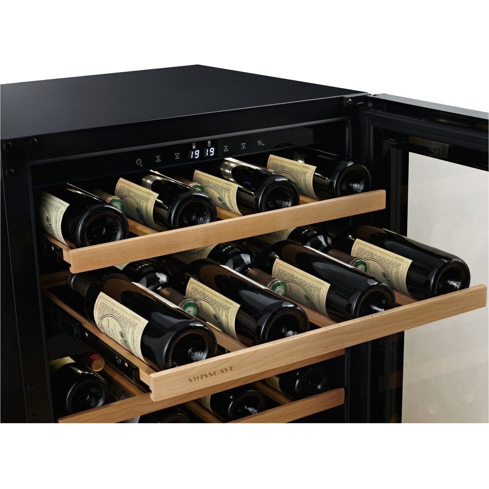 SWISSCAVE Premium - 600mm Dual Zone - 40 Bottle - Freestanding / Built in Wine Cooler - WLB-160DF