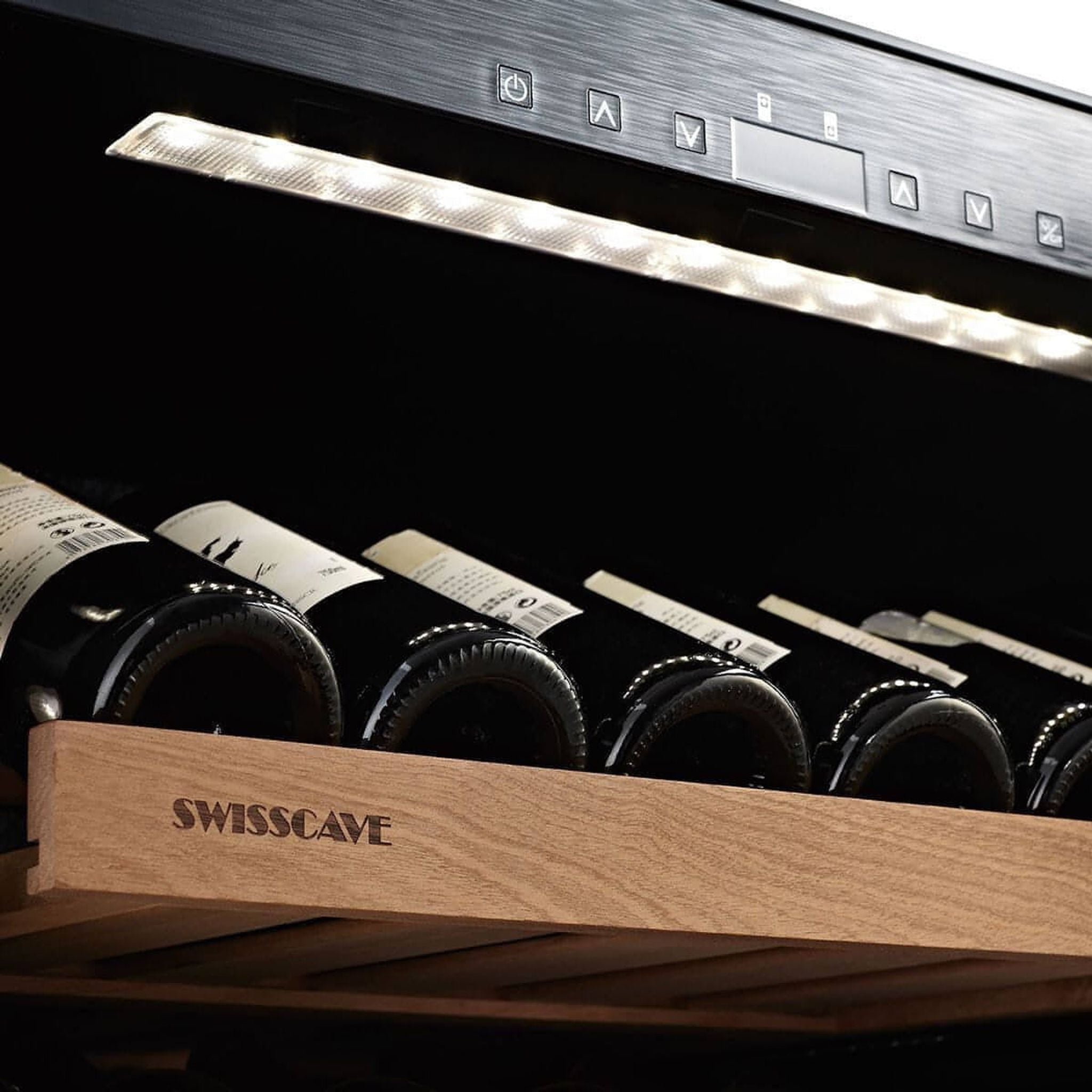 SWISSCAVE Premium - 600mm Dual Zone - 134 Bottle - Freestanding / Built In Wine Cooler - WLB-460DFLD-MIX