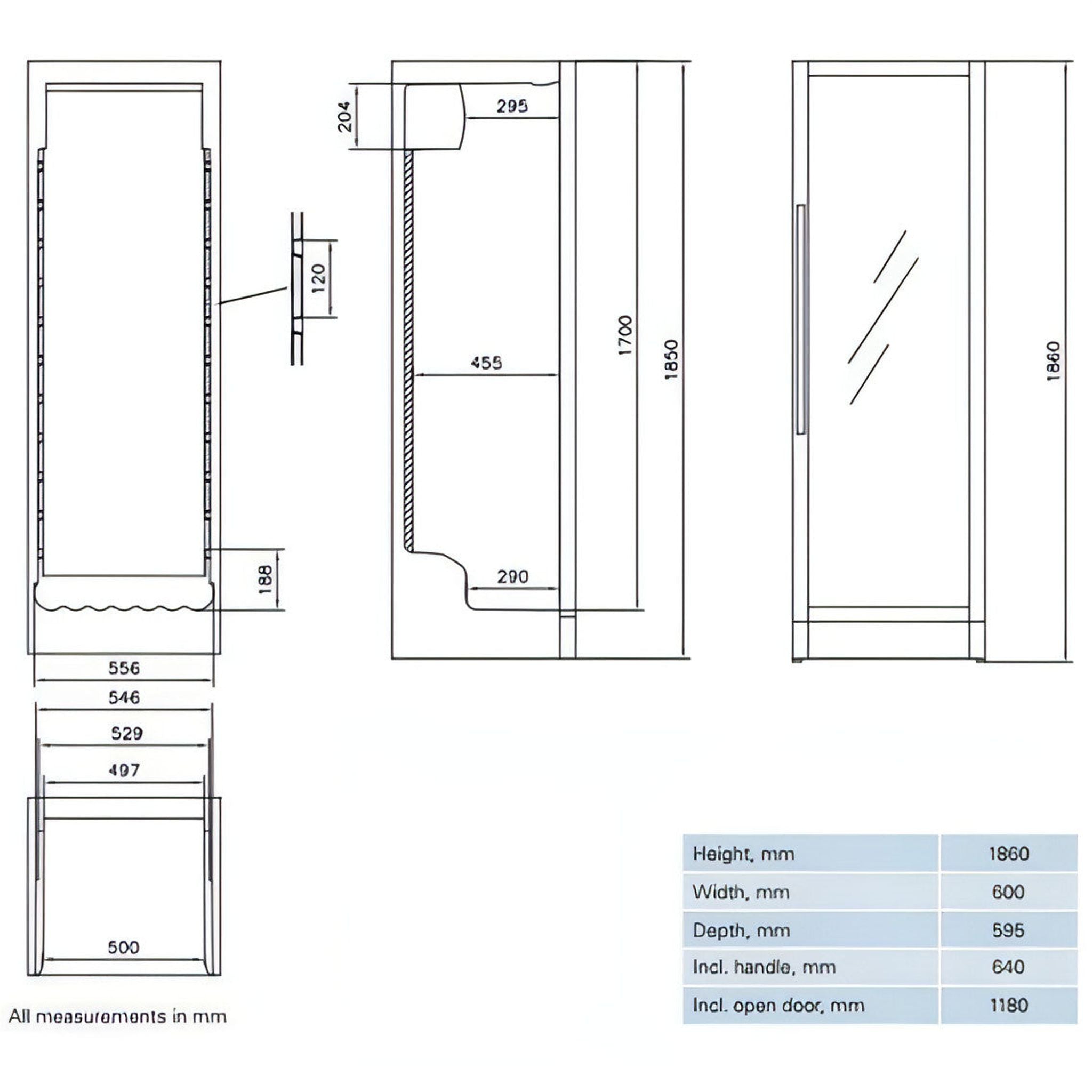 Vestfrost - 197 Bottle Multi Zone Wine Cooler WFG185