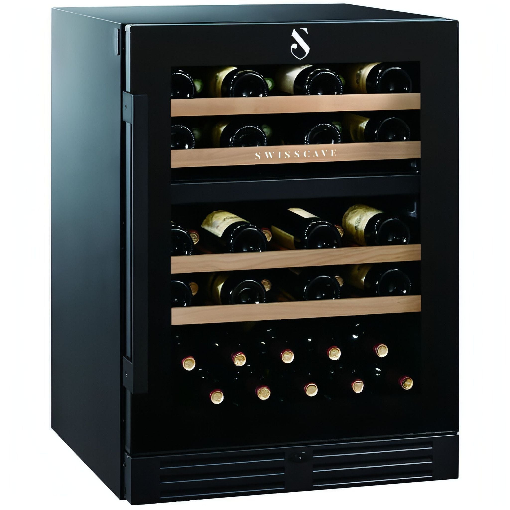 SWISSCAVE Premium - 600mm Dual Zone - 40 Bottle - Freestanding / Built in Wine Cooler - WLB-160DF